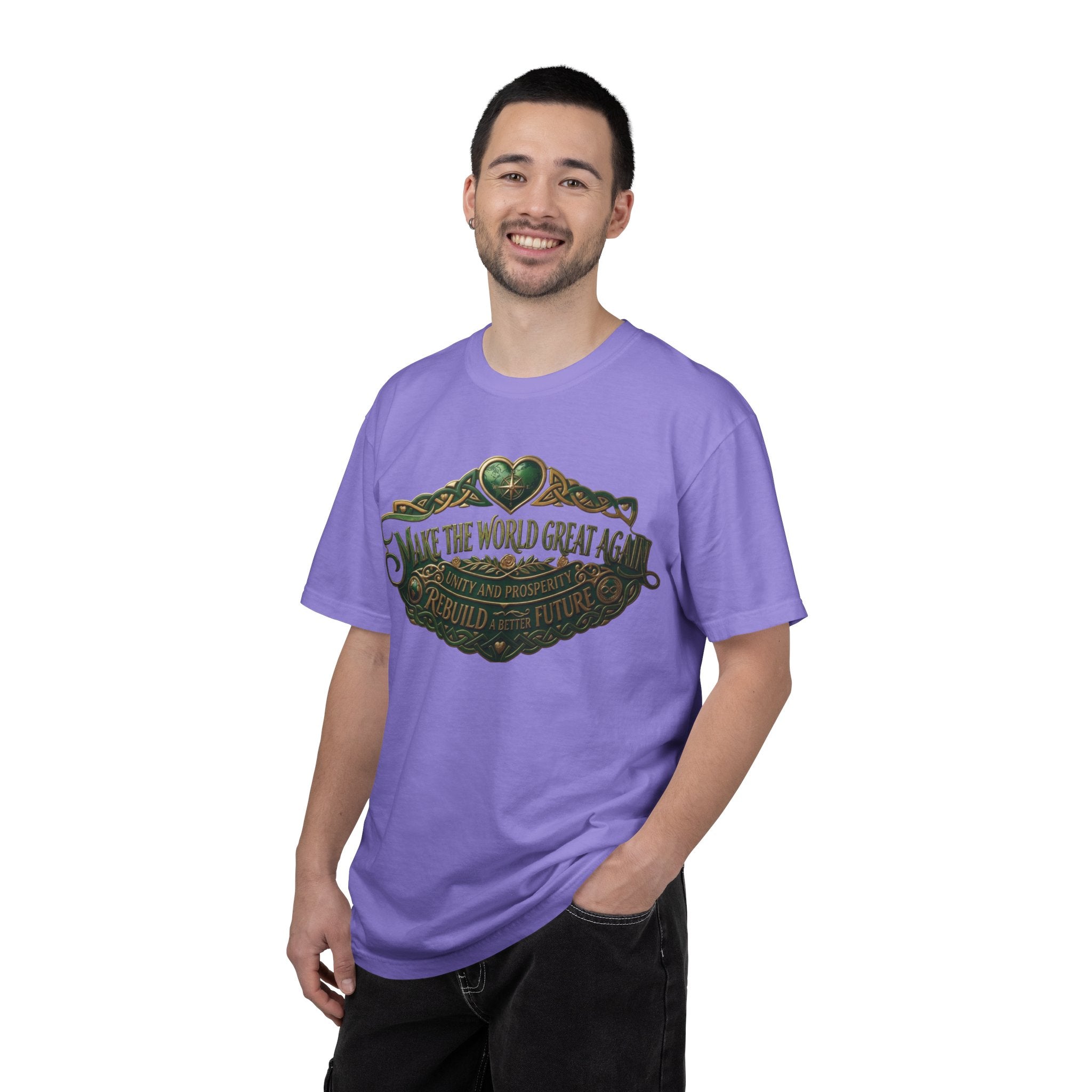 T-Shirt — 'Make the World Great Again' Vintage Green Crest Tee