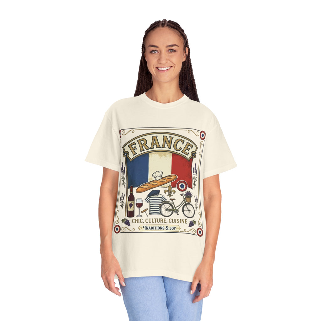 France Vintage Travel T-Shirt — Chic Culture Cuisine Design