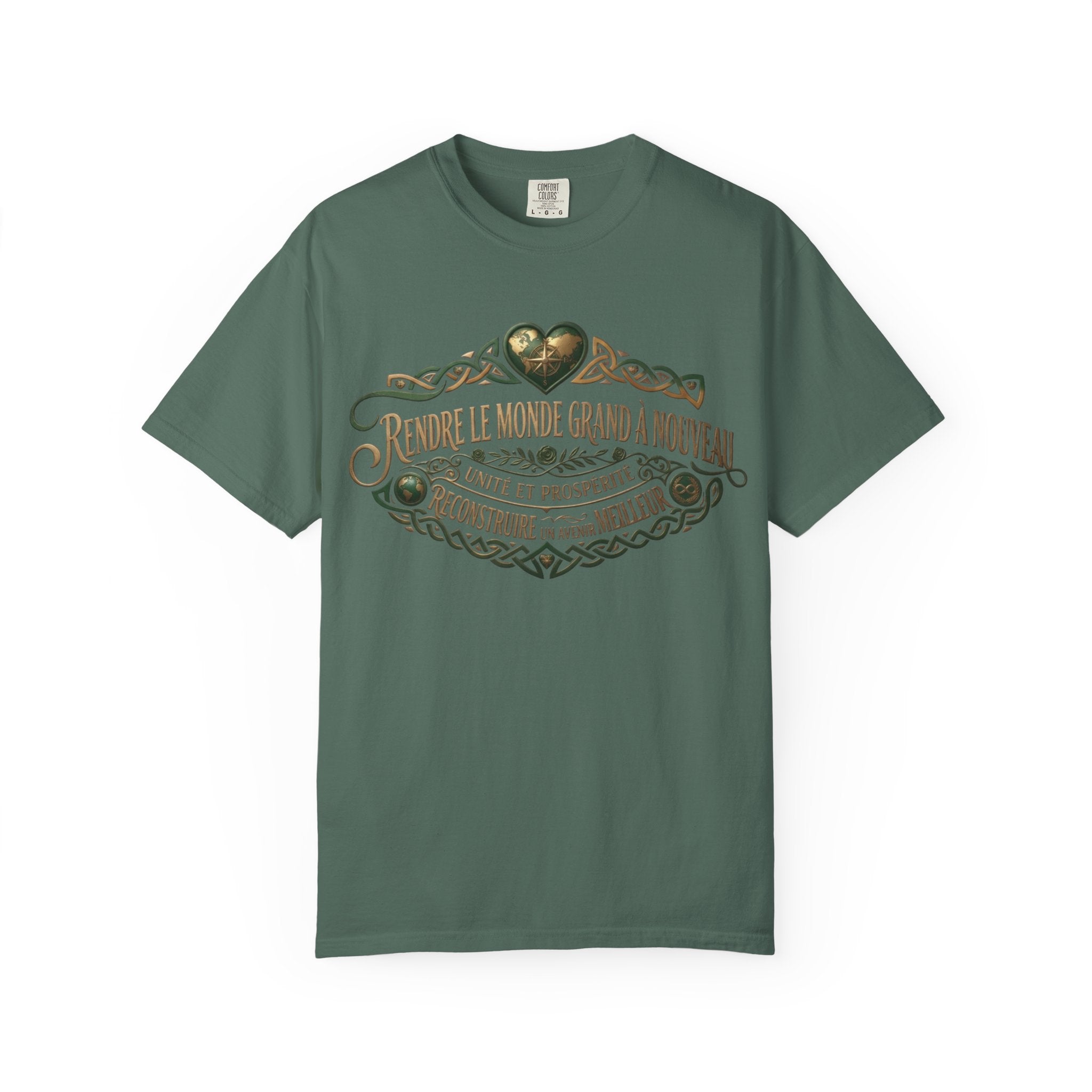 French Blessing T-Shirt — "Rendre le monde grand à nouveau" Vintage Heart Design