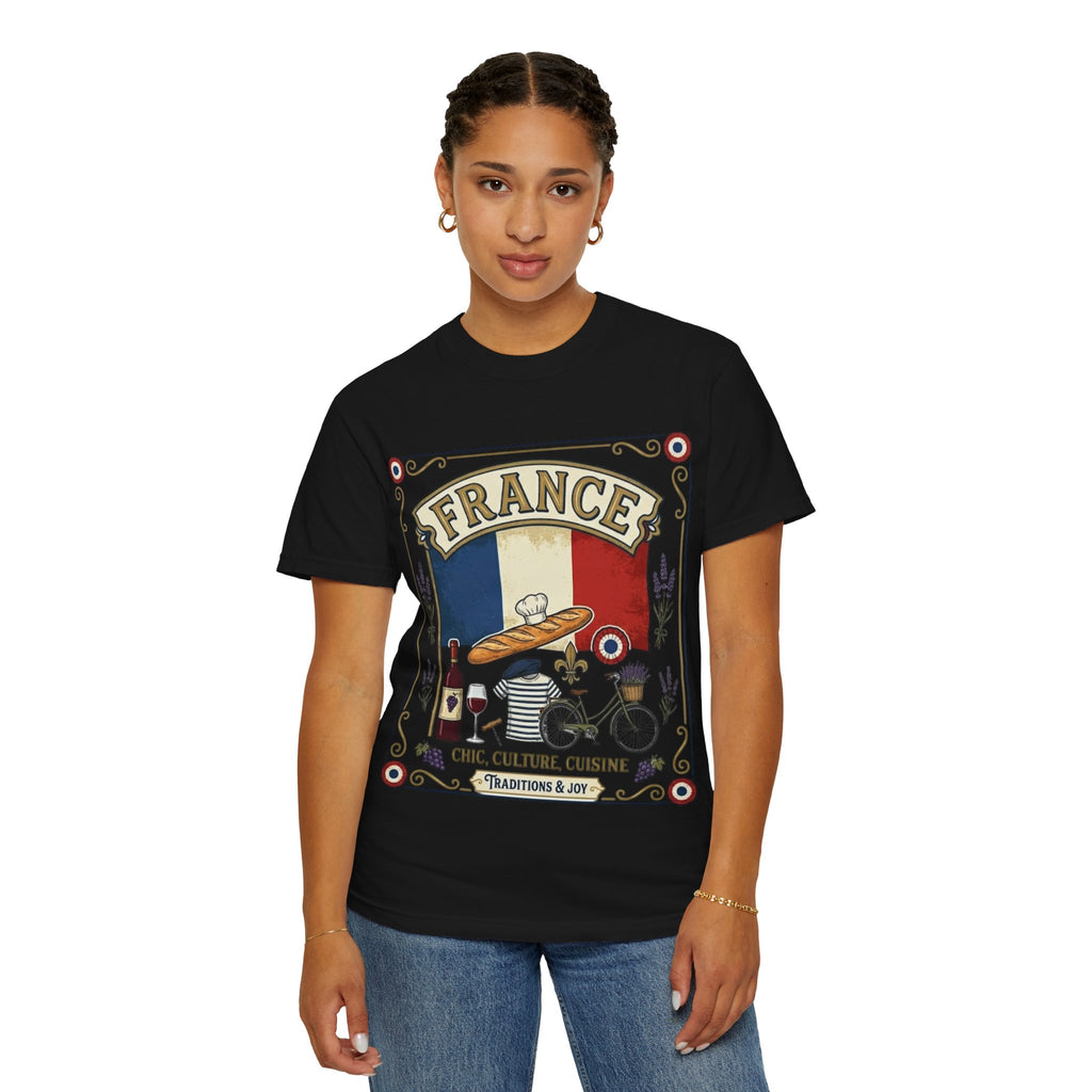 France Vintage Travel T-Shirt — Chic Culture Cuisine Design
