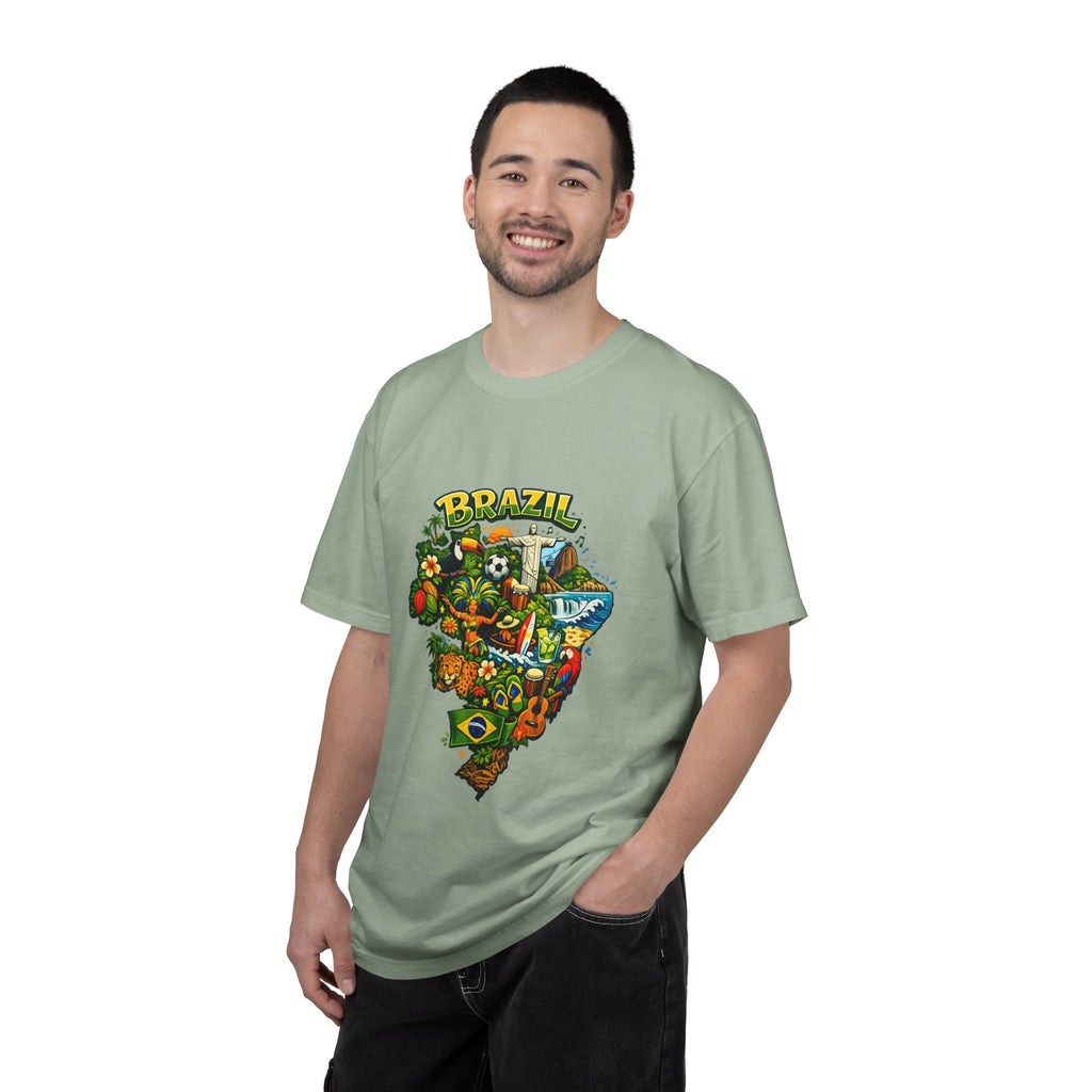 Brazil Map Graphic T-Shirt — Colorful Brazil Travel & Culture Tee