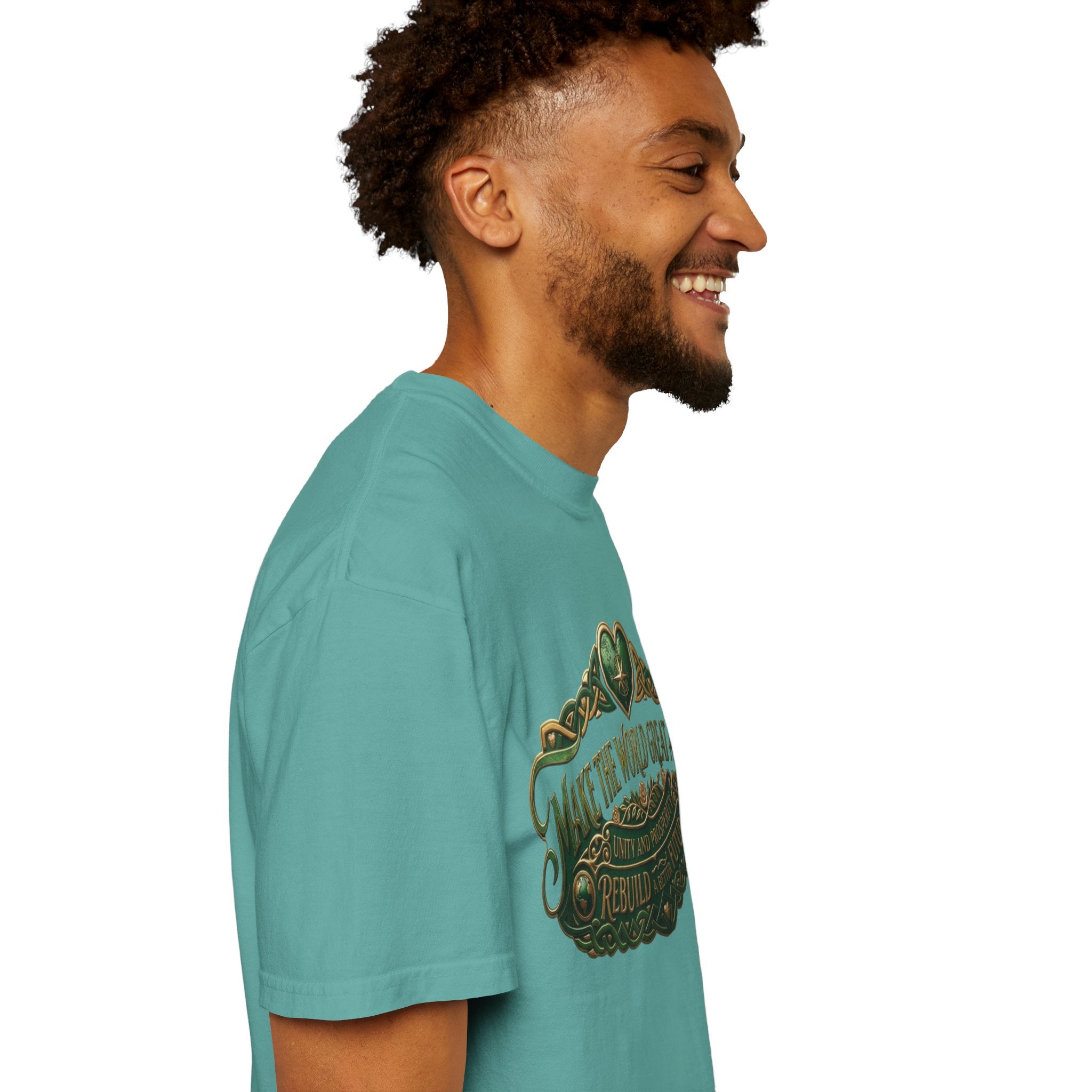 T-Shirt — 'Make the World Great Again' Vintage Green Crest Tee