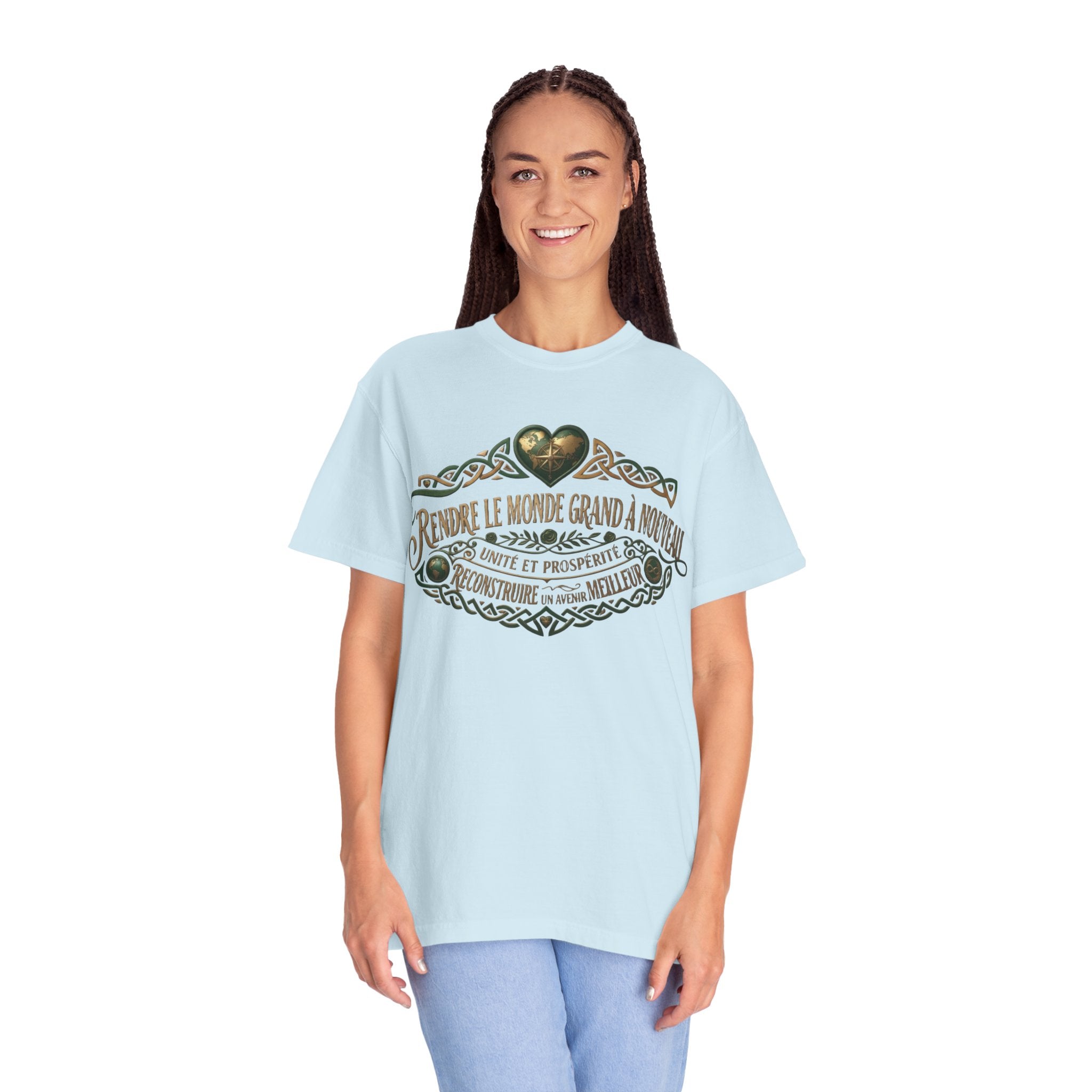 French Blessing T-Shirt — "Rendre le monde grand à nouveau" Vintage Heart Design