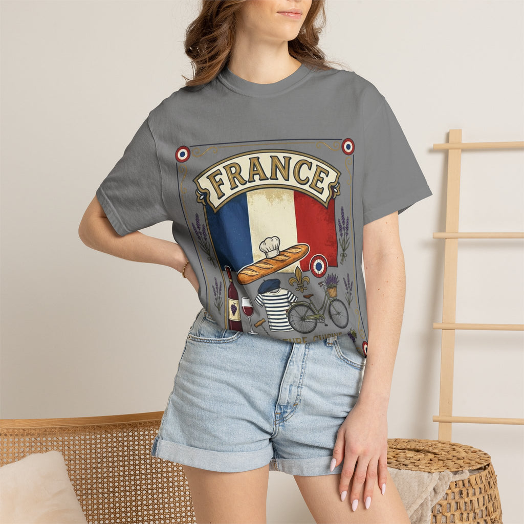 France Vintage Travel T-Shirt — Chic Culture Cuisine Design