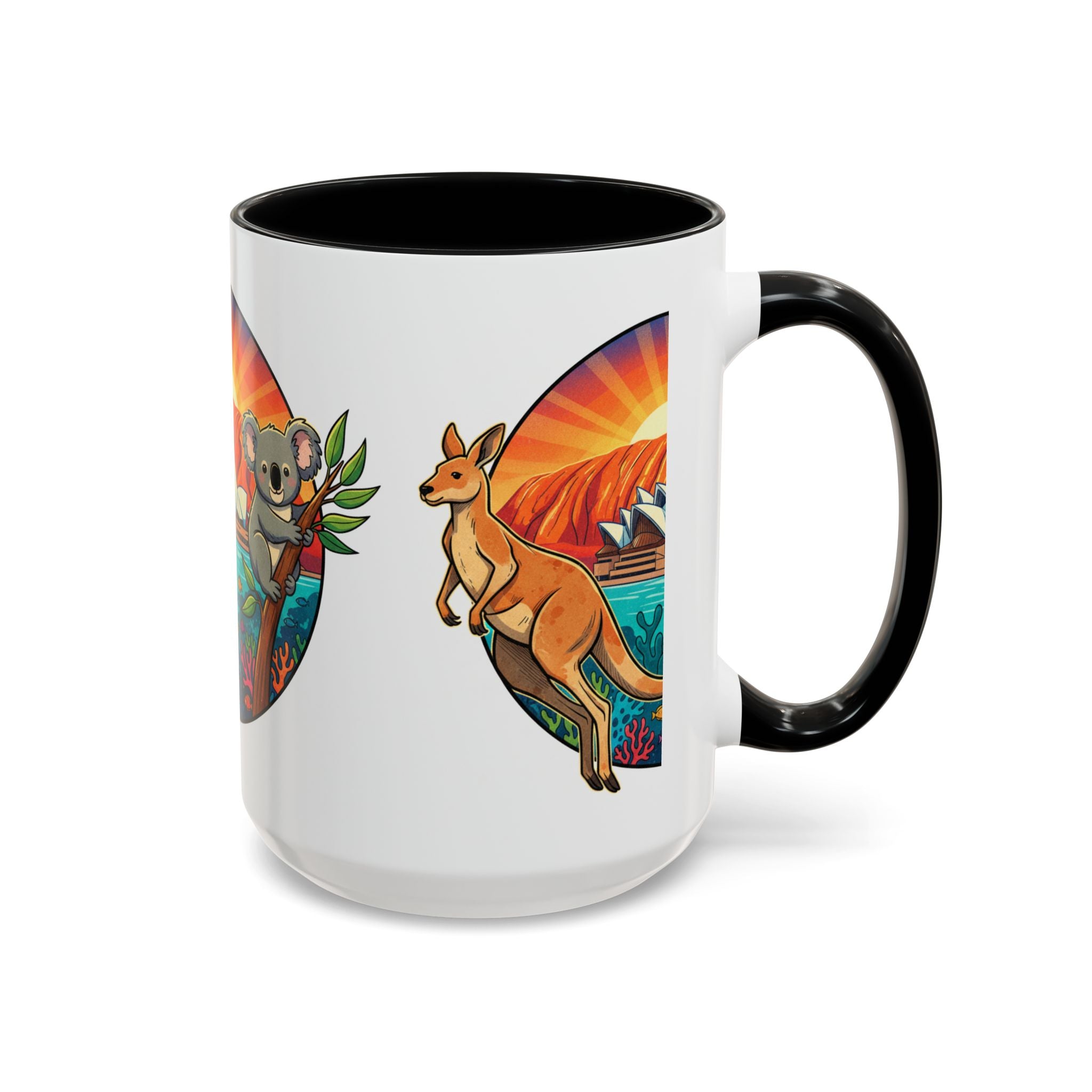 Australian Sunset Coffee Mug — Kangaroo & Koala Sydney Opera House Design