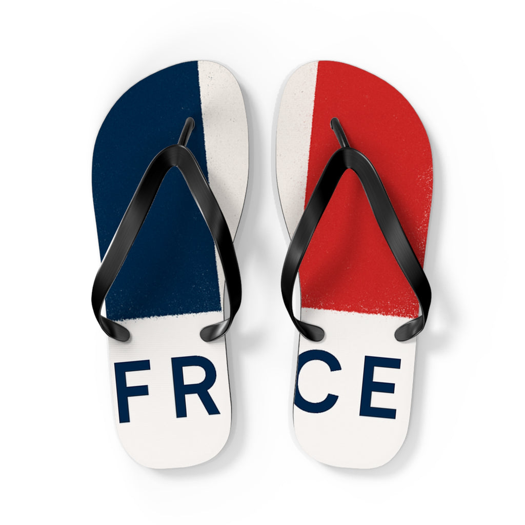 Patriotic Red & Blue Striped Flip Flops — Summer Beach Sandals