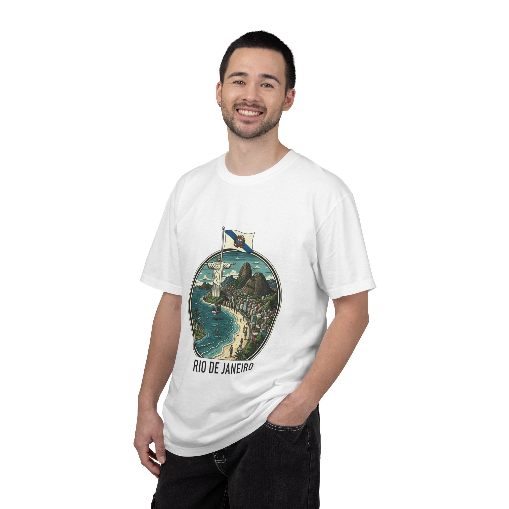 Rio de Janeiro Vintage Travel T-Shirt — Copacabana & Christ the Redeemer Graphic