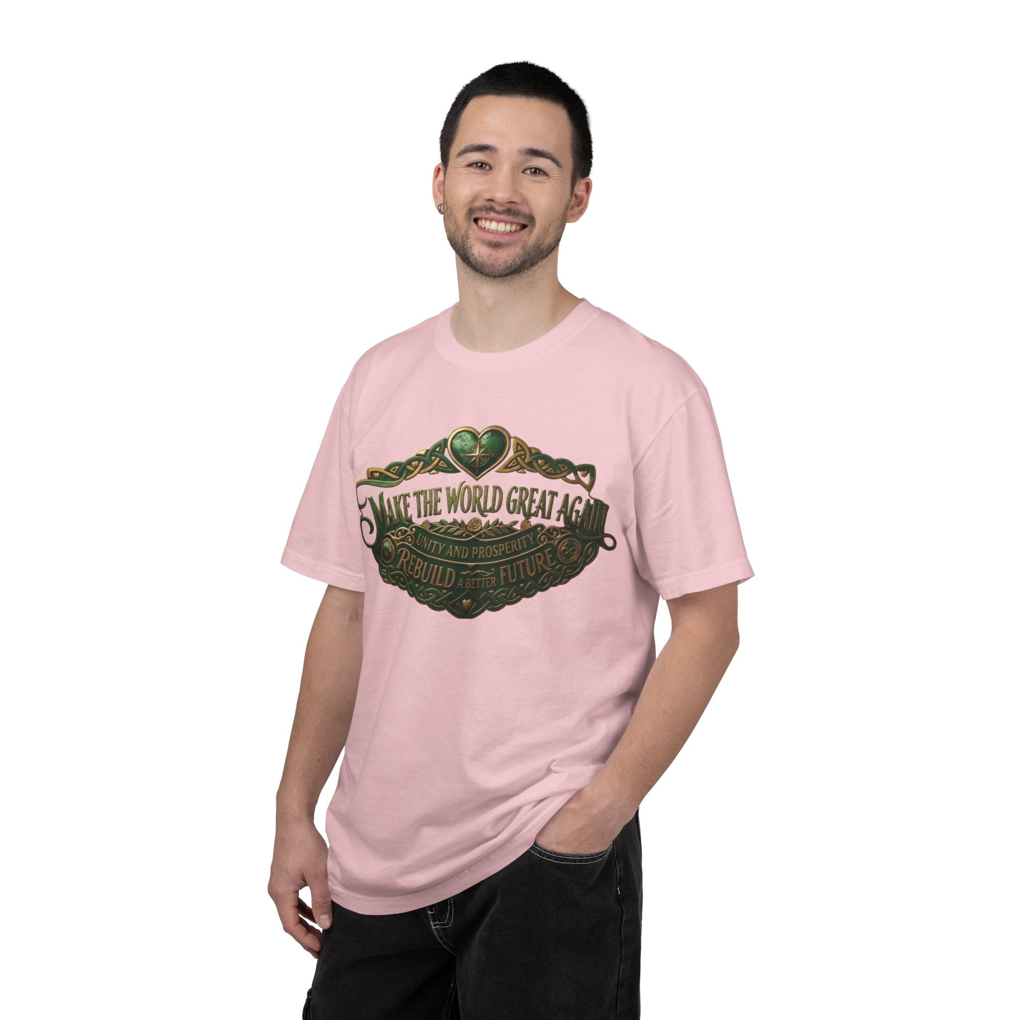 T-Shirt — 'Make the World Great Again' Vintage Green Crest Tee
