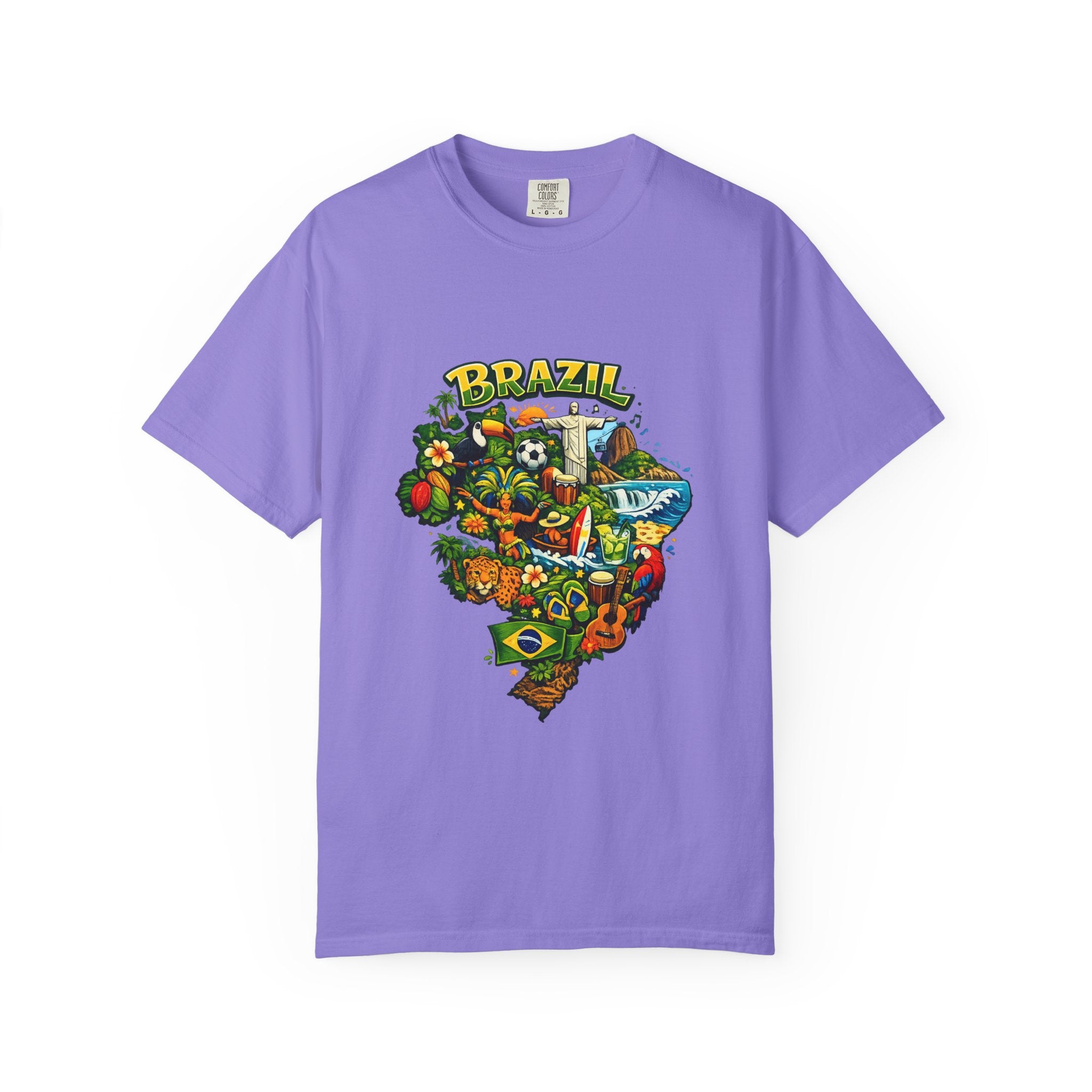 Brazil Map Graphic T-Shirt — Colorful Brazil Travel & Culture Tee