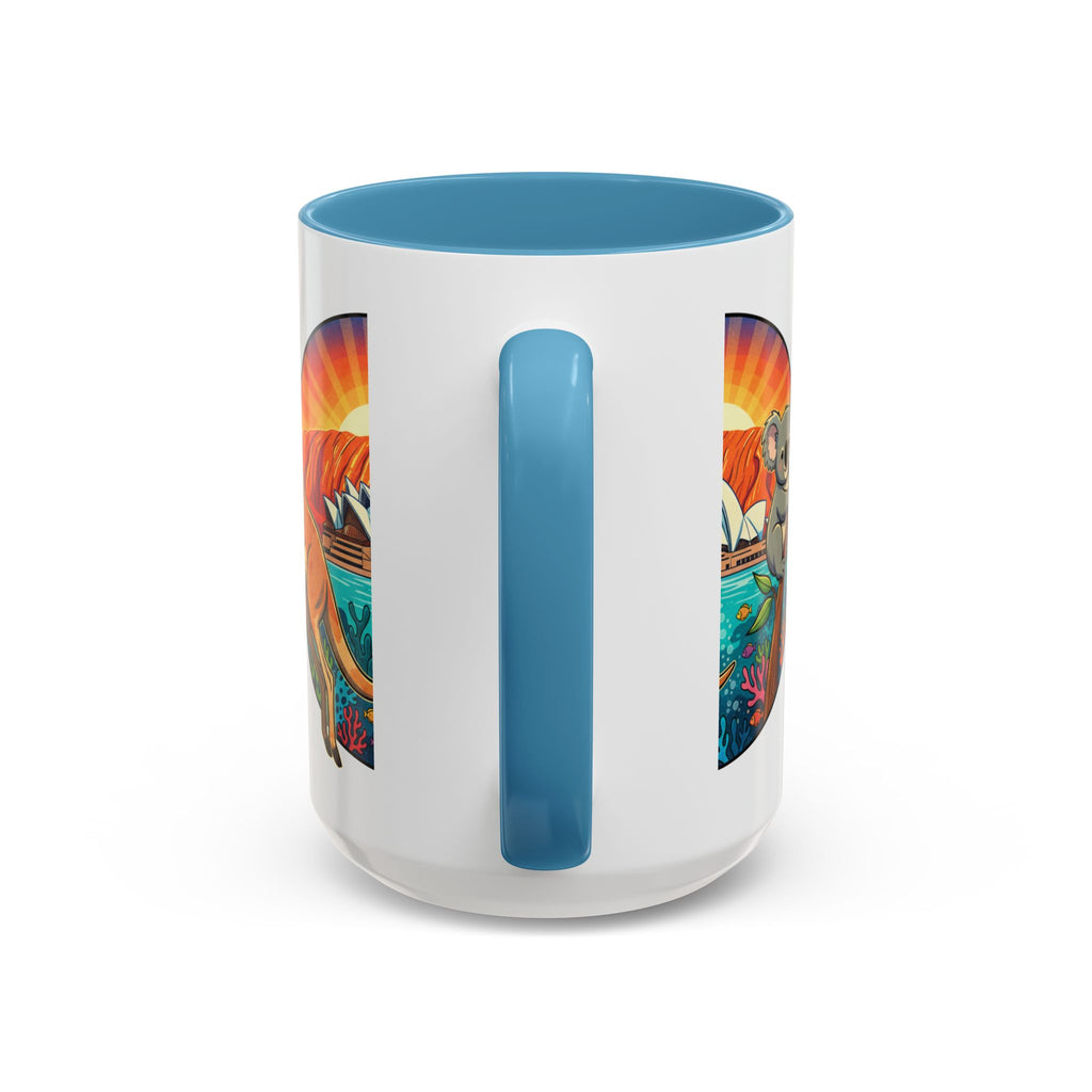 Australian Sunset Coffee Mug — Kangaroo & Koala Sydney Opera House Design