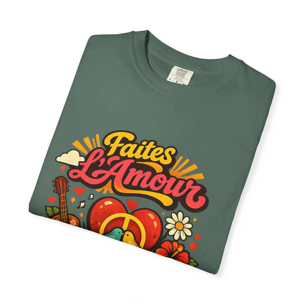 T-Shirt — Faites L'Amour Pas La Guerre Retro Peace Floral Design