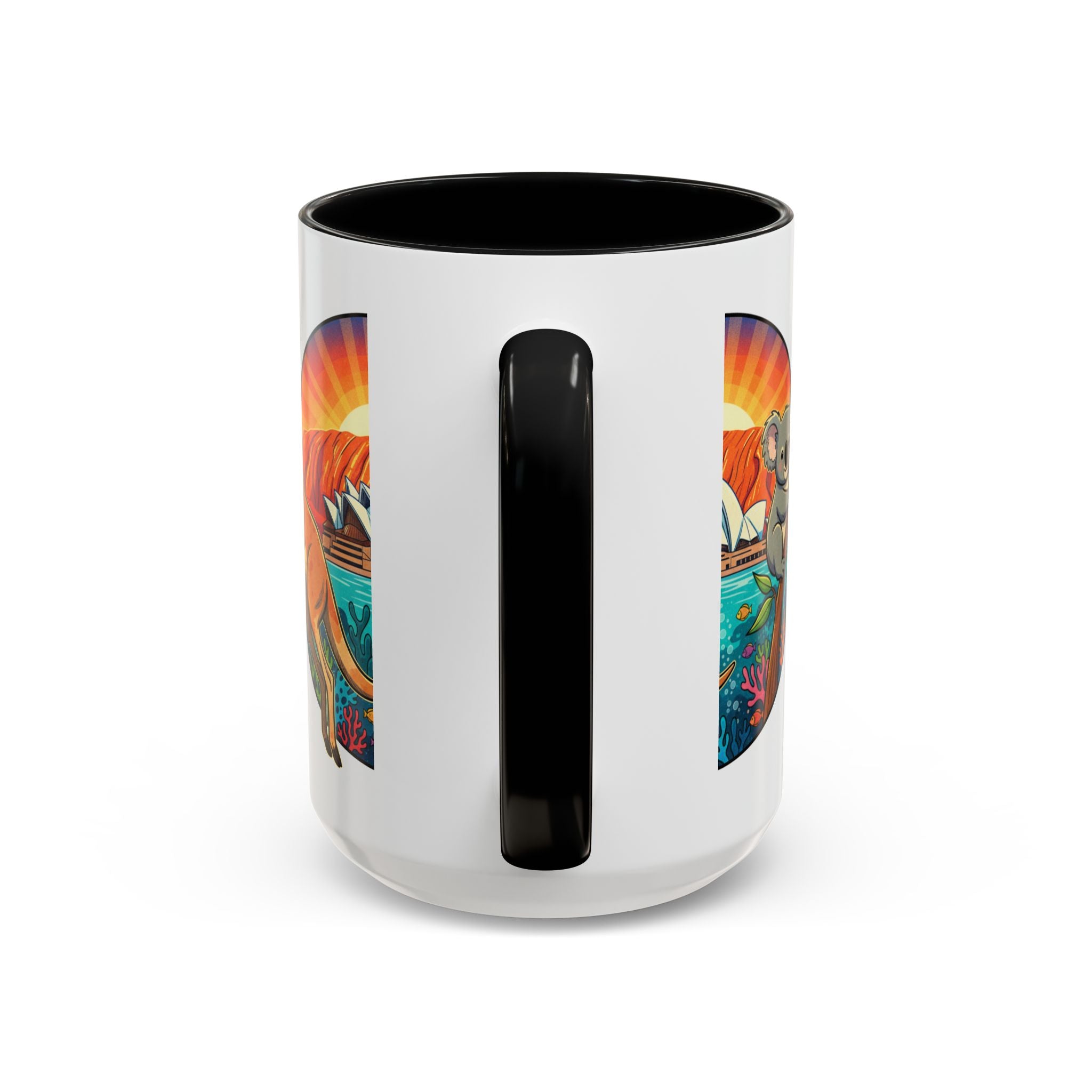 Australian Sunset Coffee Mug — Kangaroo & Koala Sydney Opera House Design