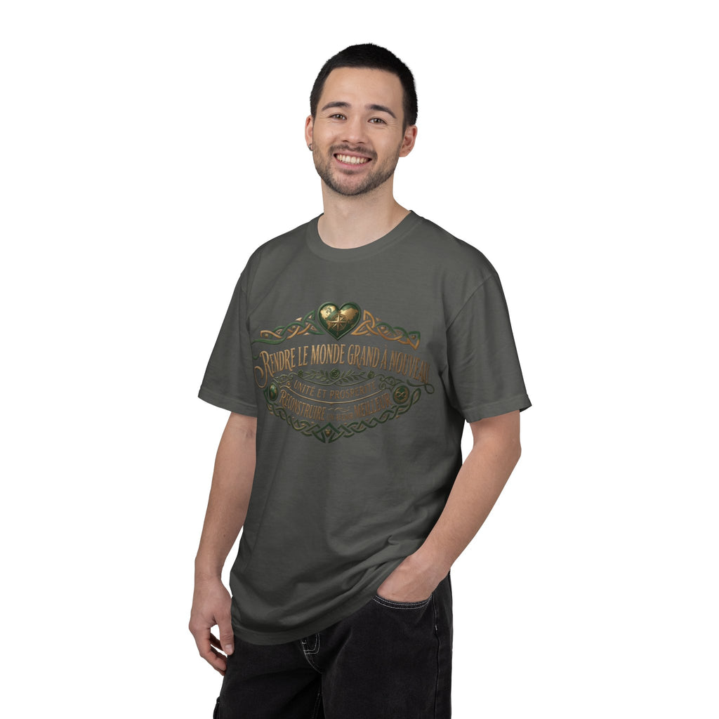 French Blessing T-Shirt — "Rendre le monde grand à nouveau" Vintage Heart Design
