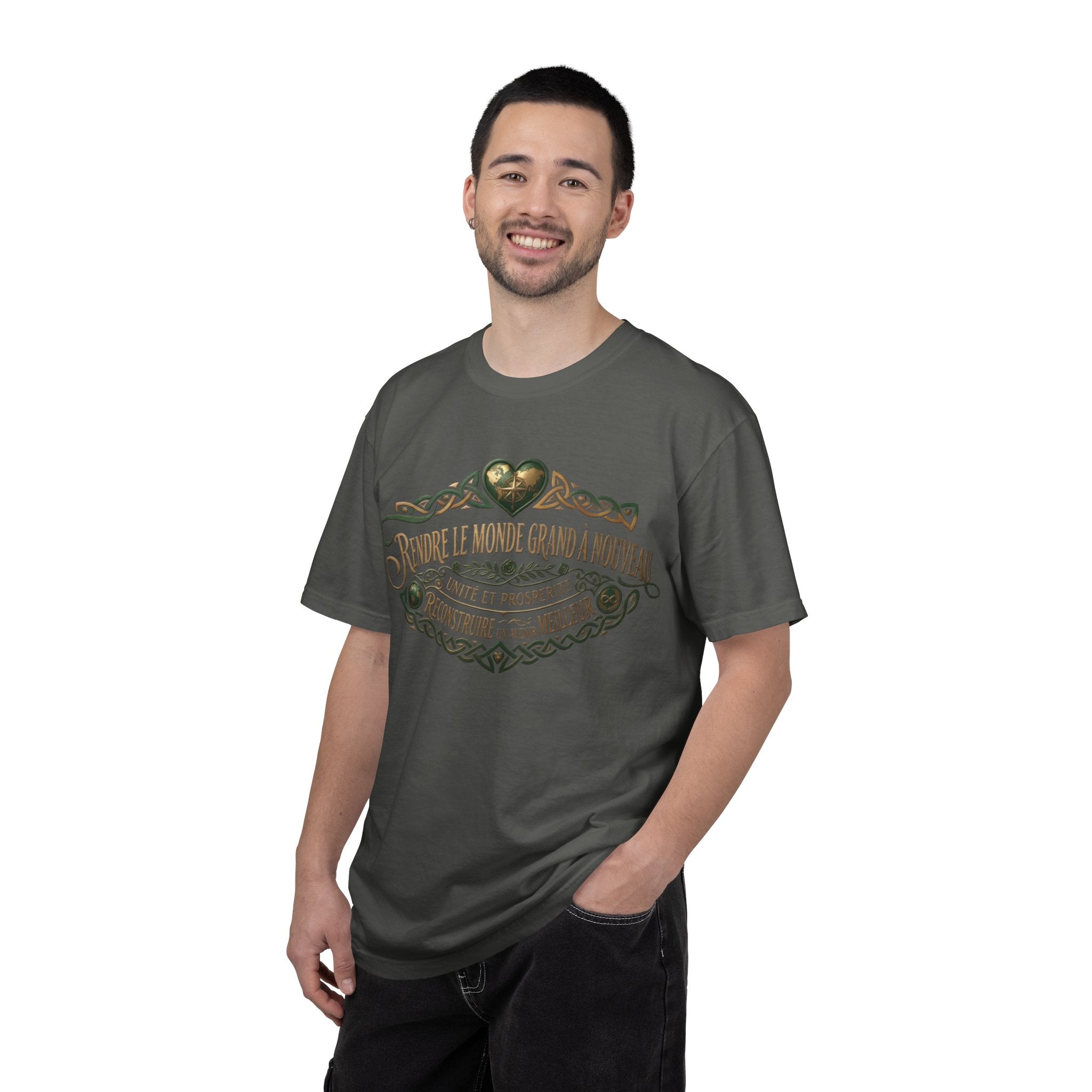 French Blessing T-Shirt — "Rendre le monde grand à nouveau" Vintage Heart Design