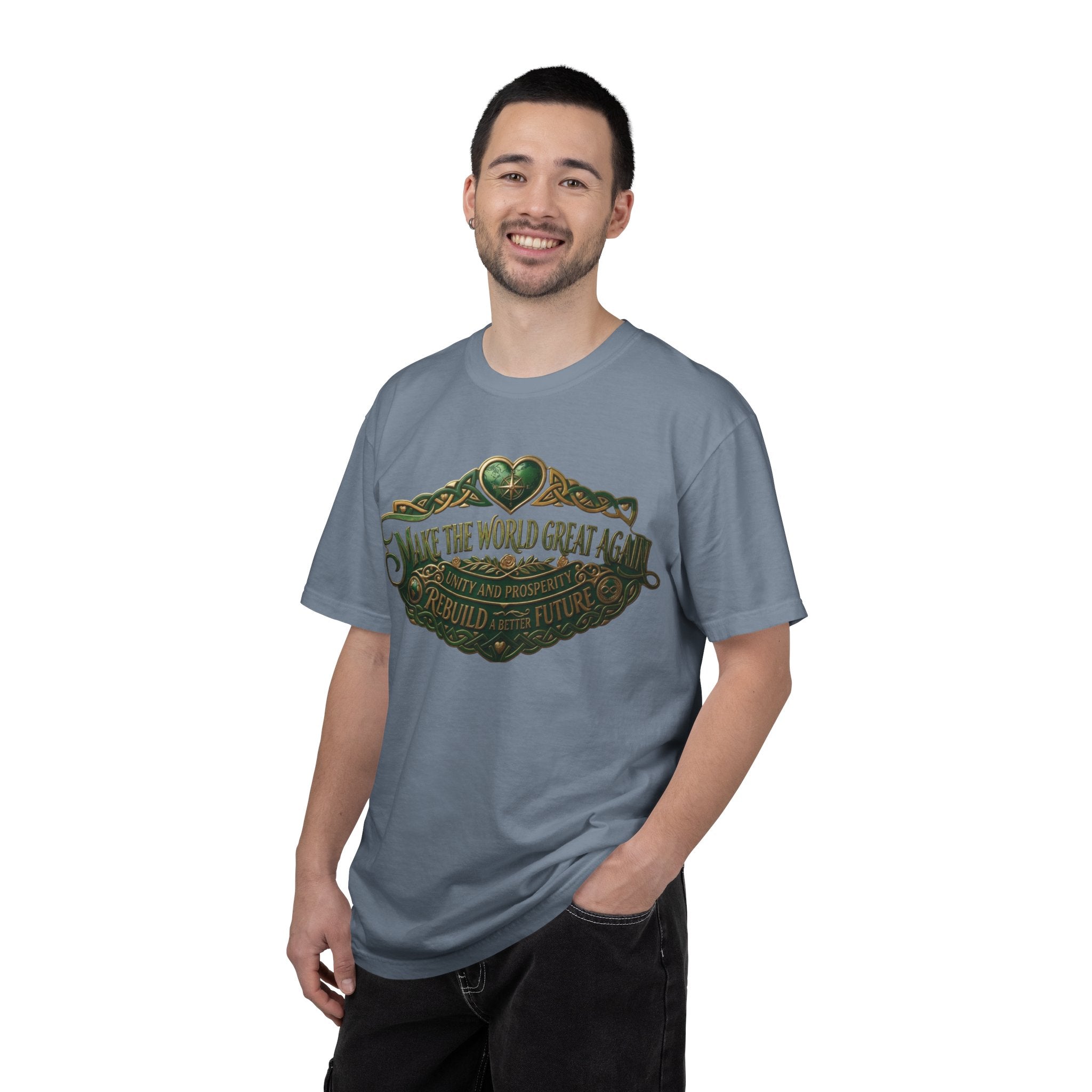 T-Shirt — 'Make the World Great Again' Vintage Green Crest Tee