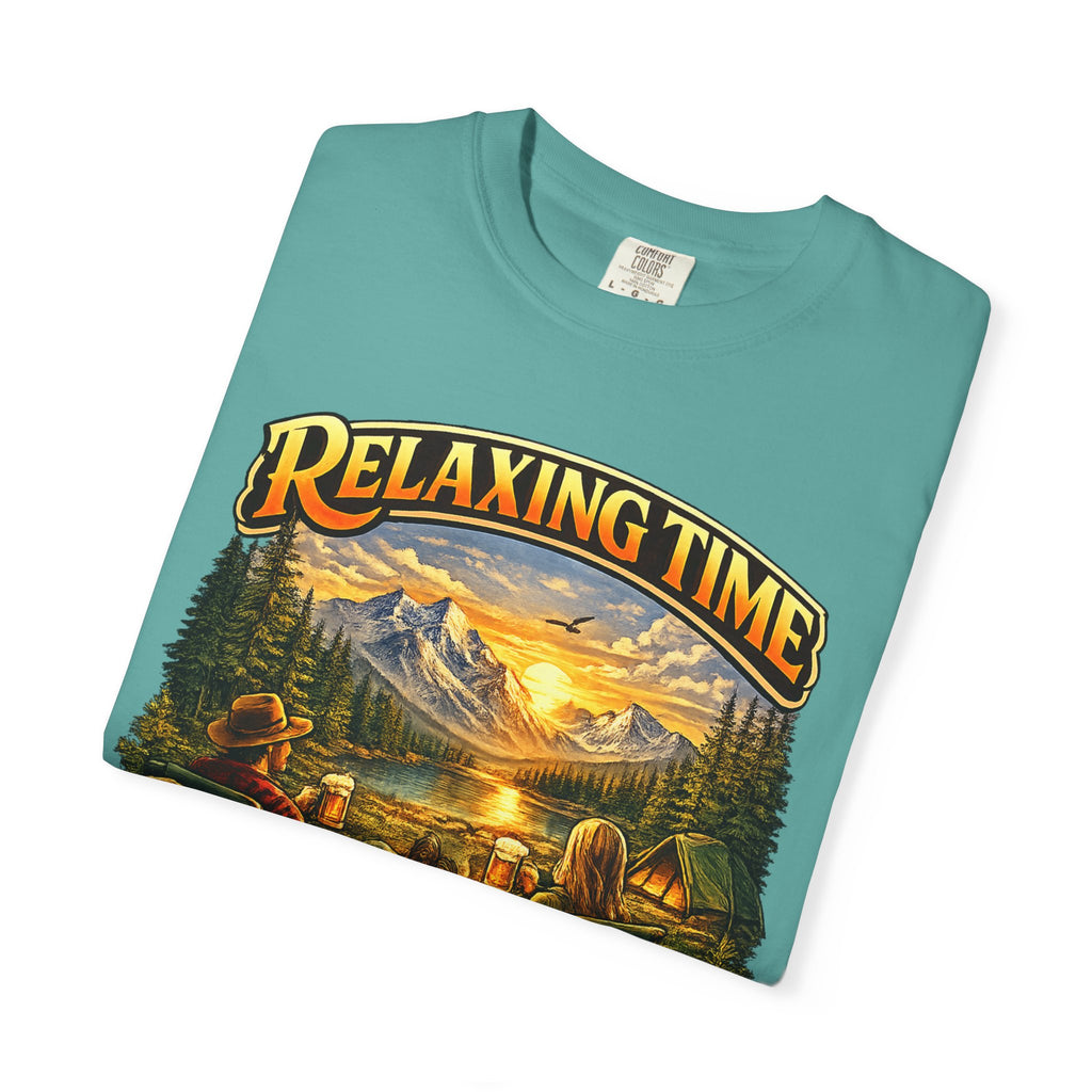 Relaxing Time T-Shirt — "Unplug & Unwind" Camping Graphic Tee
