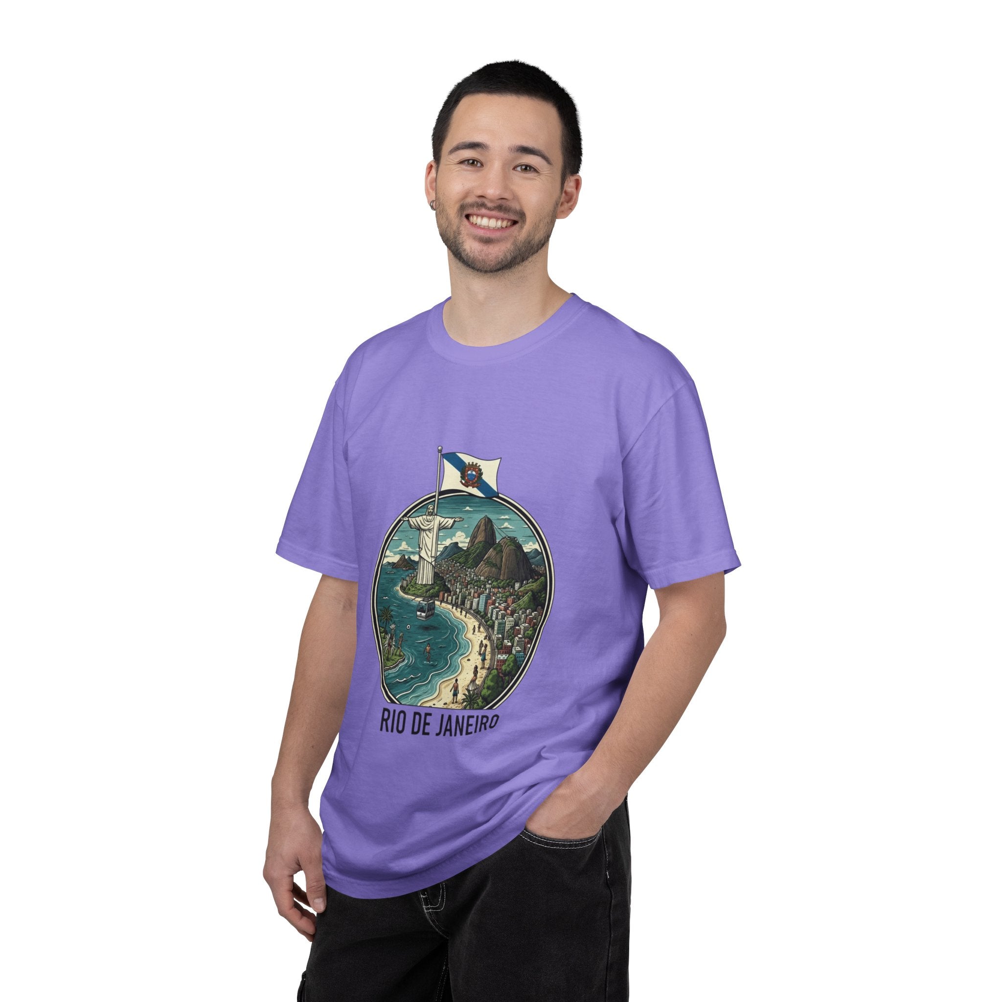 Rio de Janeiro Vintage Travel T-Shirt — Copacabana & Christ the Redeemer Graphic