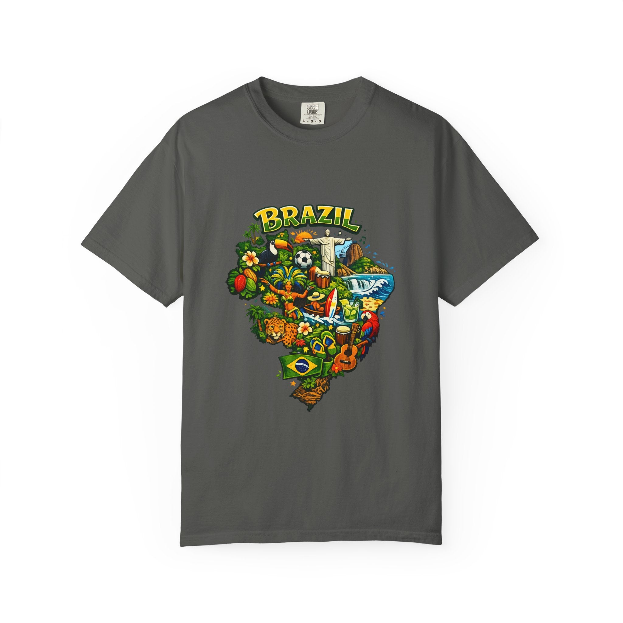 Brazil Map Graphic T-Shirt — Colorful Brazil Travel & Culture Tee