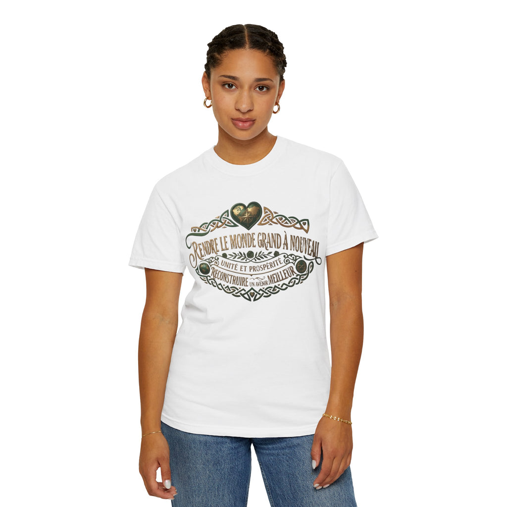 French Blessing T-Shirt — "Rendre le monde grand à nouveau" Vintage Heart Design