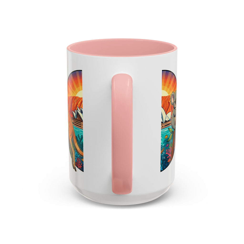 Australian Sunset Coffee Mug — Kangaroo & Koala Sydney Opera House Design
