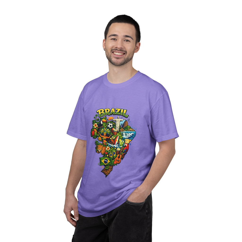 Brazil Map Graphic T-Shirt — Colorful Brazil Travel & Culture Tee