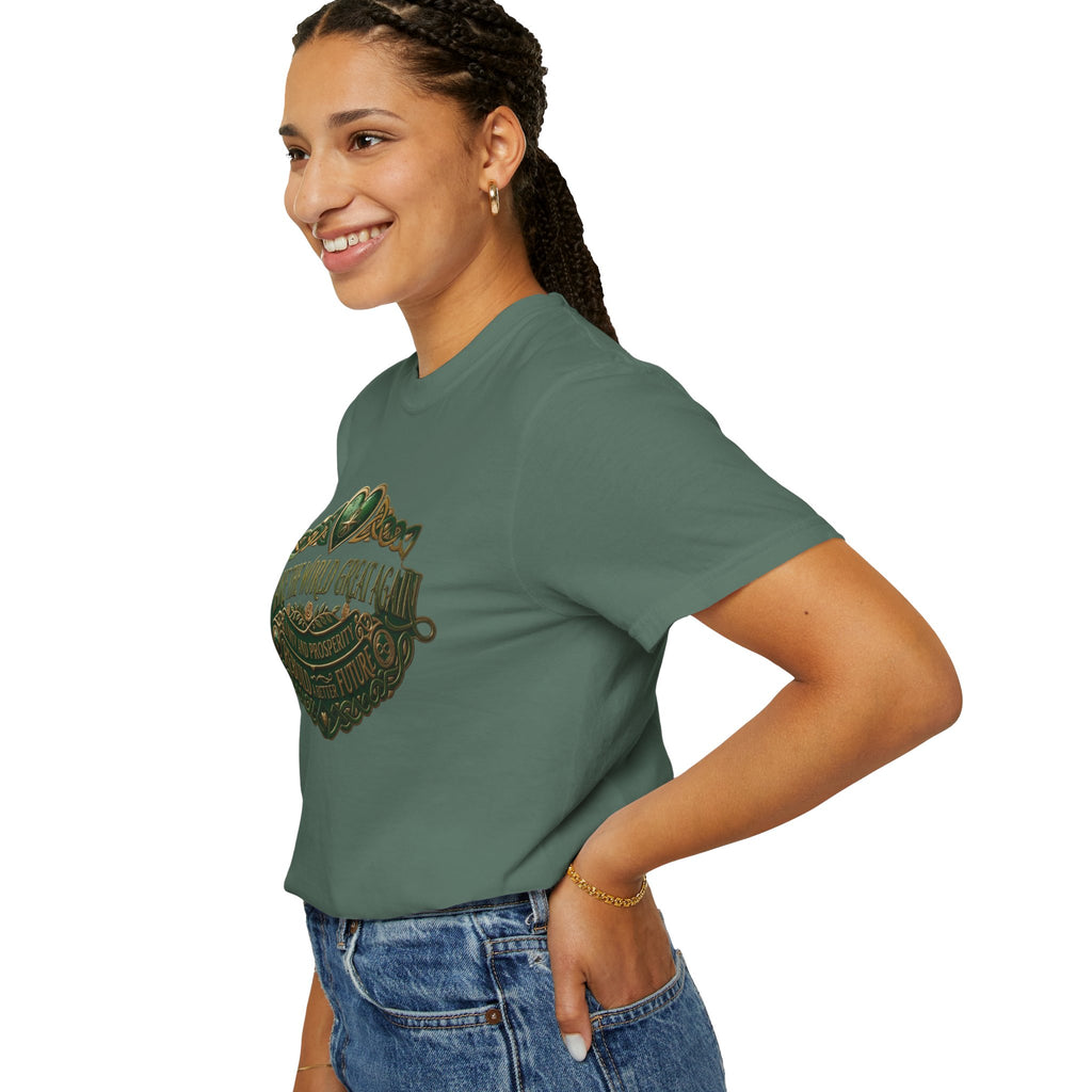 T-Shirt — 'Make the World Great Again' Vintage Green Crest Tee