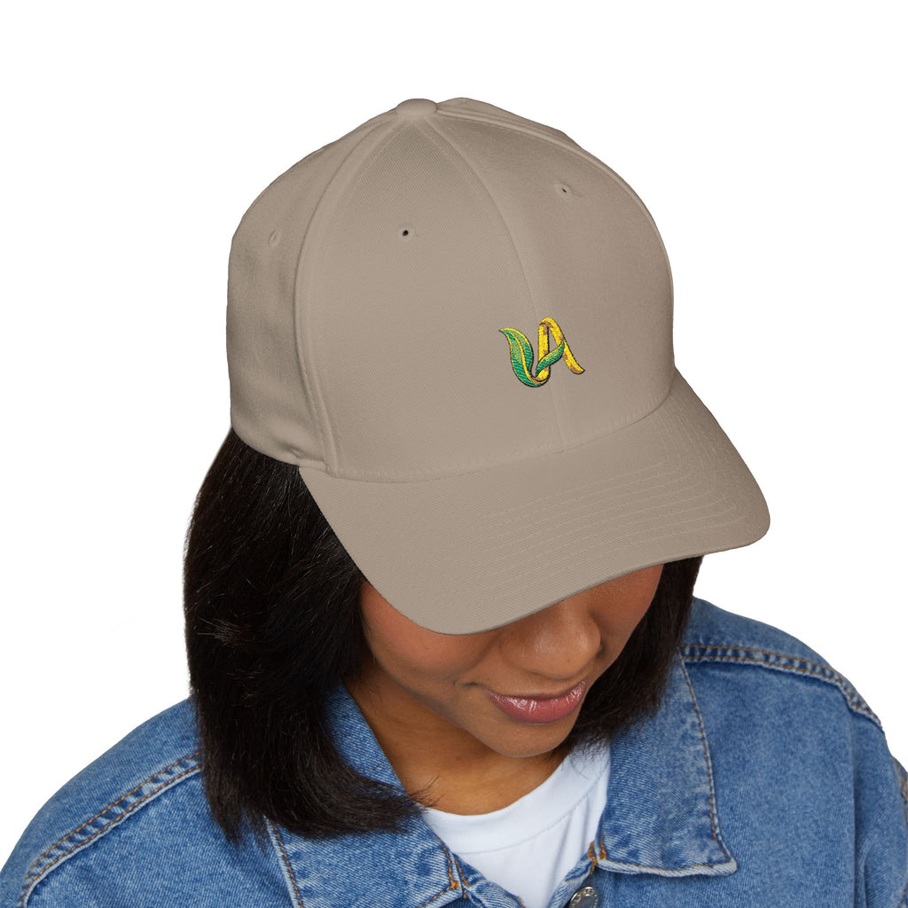 Embroidered 'UA UnikÂme Favicon ' Wave Logo Cap — White Structured Closed-Back Hat