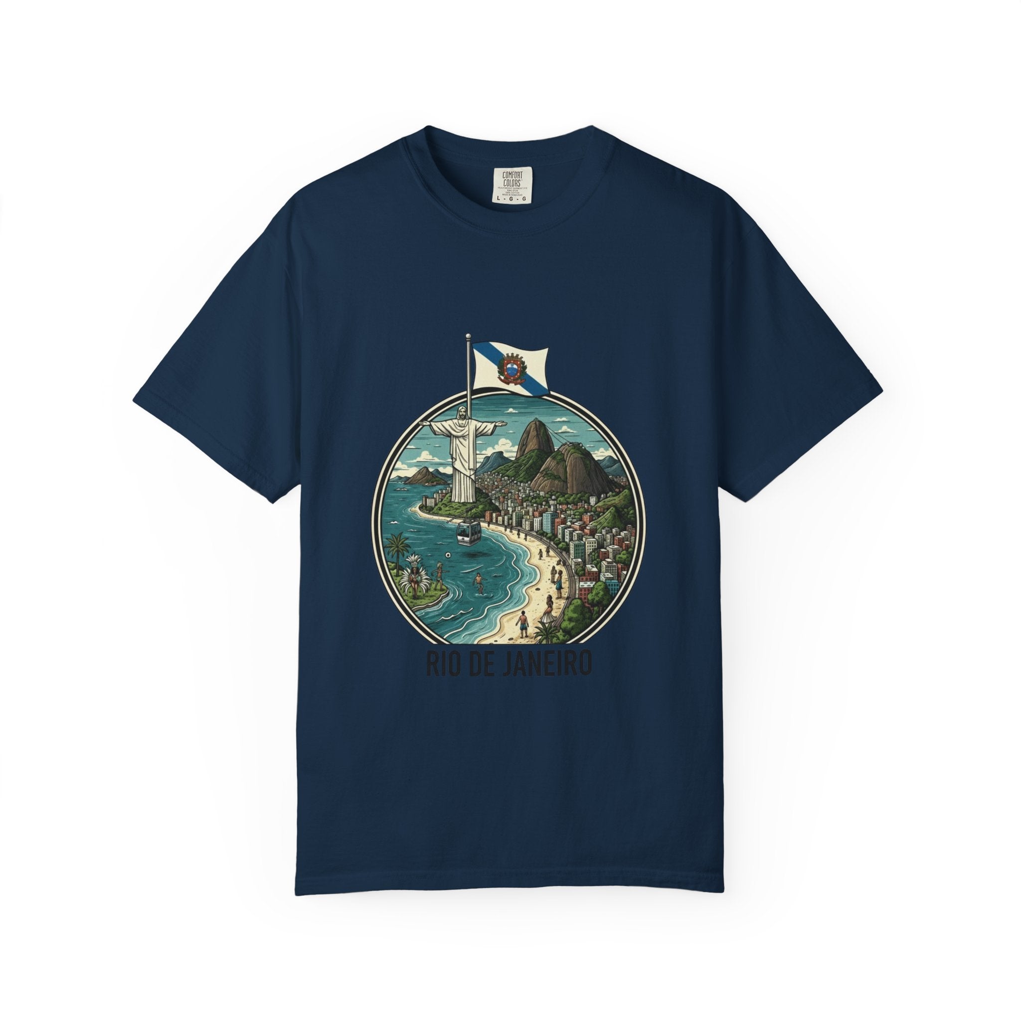Rio de Janeiro Vintage Travel T-Shirt — Copacabana & Christ the Redeemer Graphic