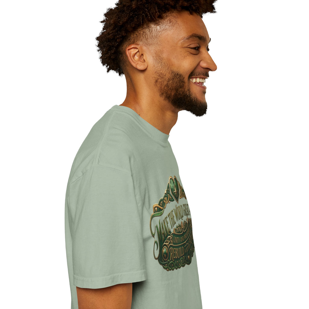 T-Shirt — 'Make the World Great Again' Vintage Green Crest Tee