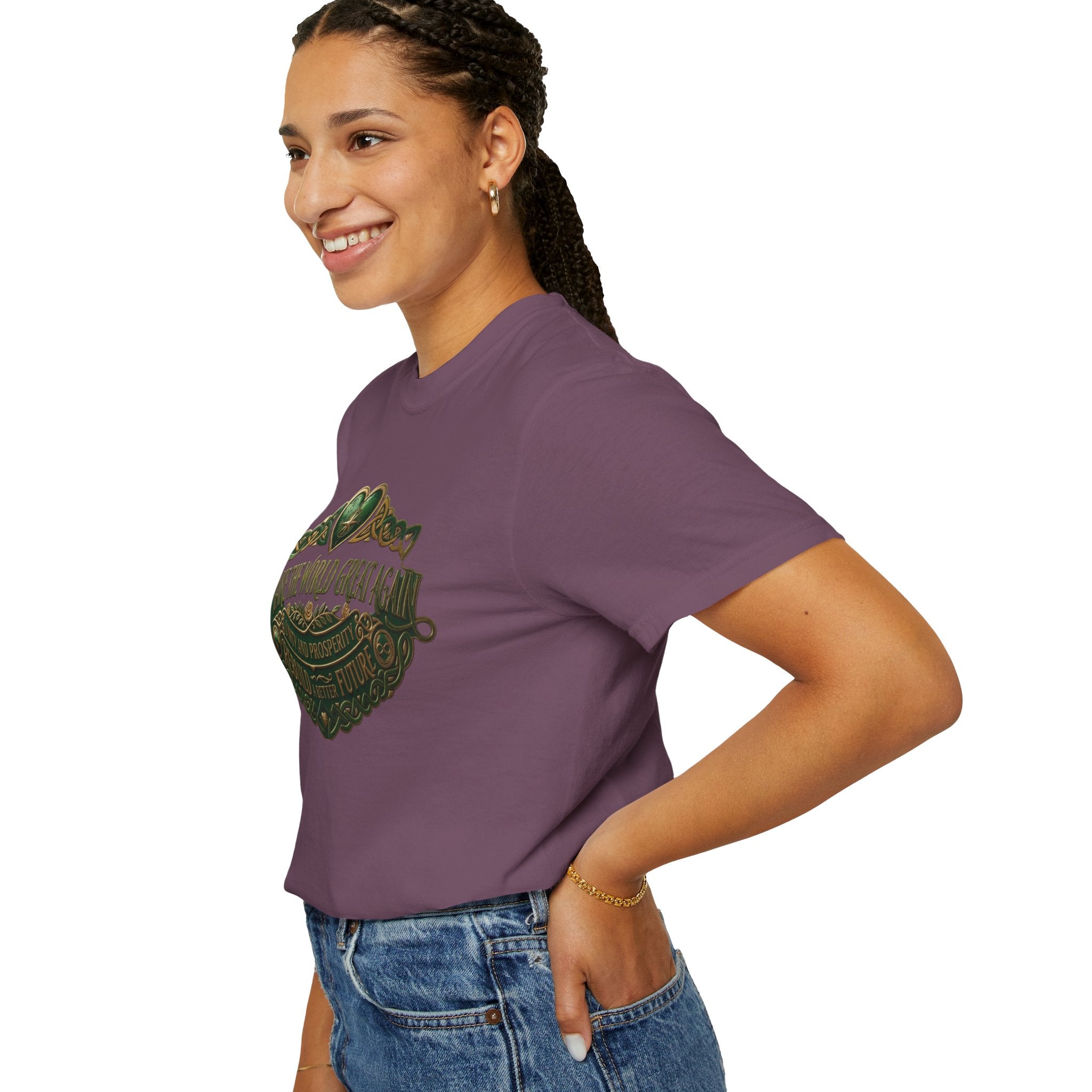 T-Shirt — 'Make the World Great Again' Vintage Green Crest Tee