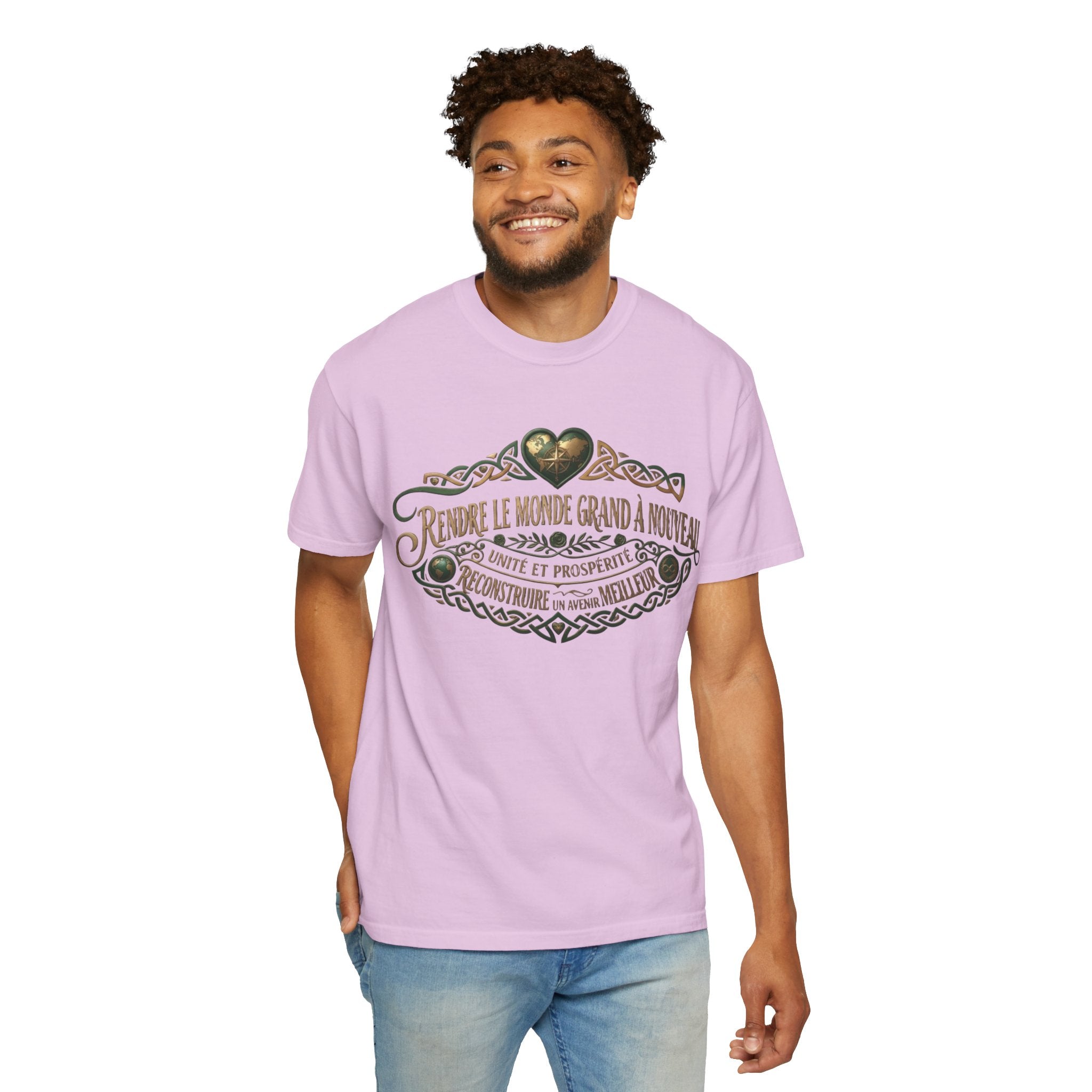 French Blessing T-Shirt — "Rendre le monde grand à nouveau" Vintage Heart Design