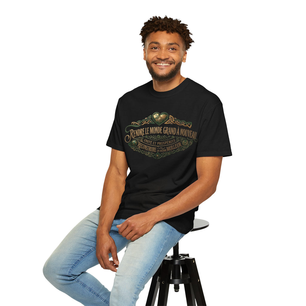 French Blessing T-Shirt — "Rendre le monde grand à nouveau" Vintage Heart Design