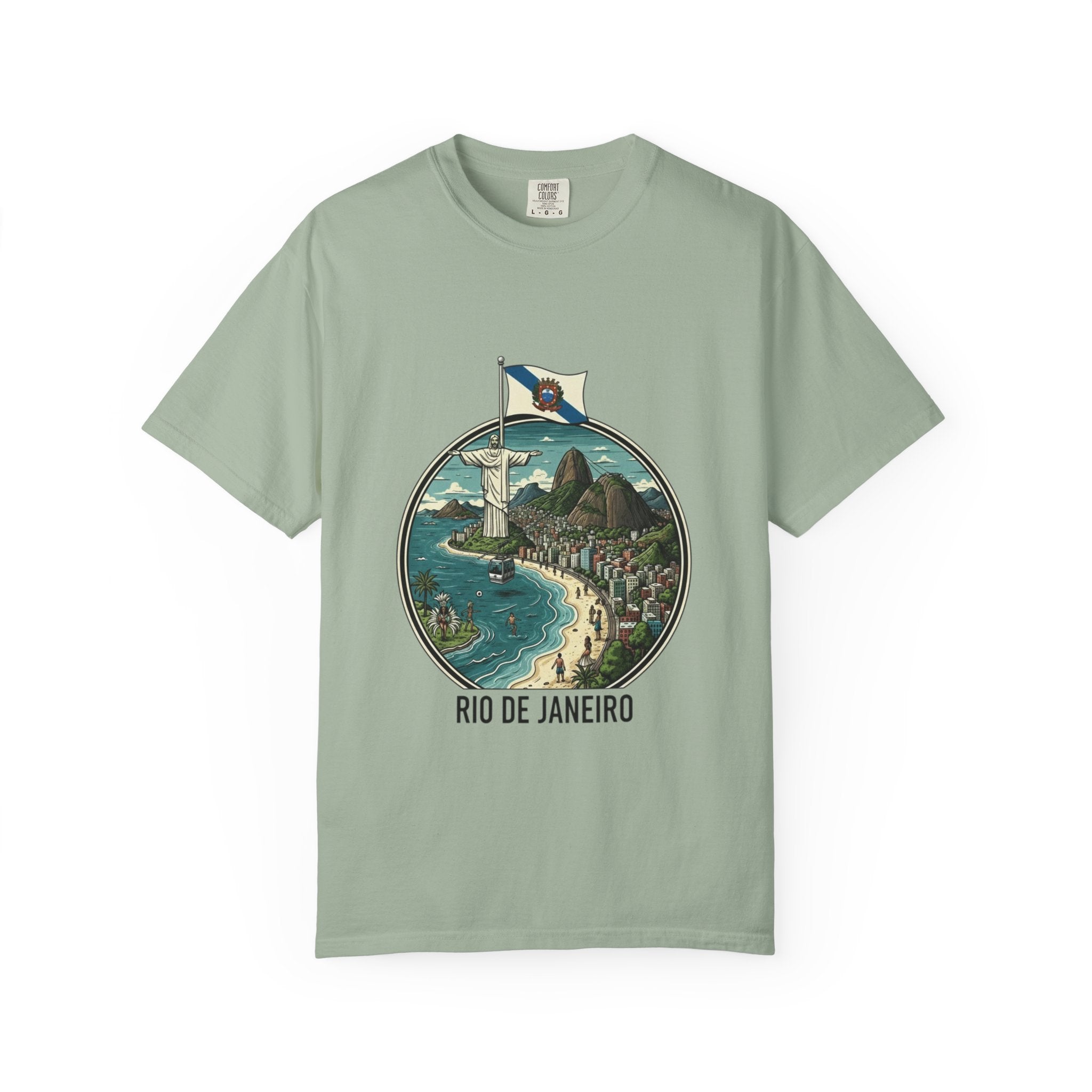 Rio de Janeiro Vintage Travel T-Shirt — Copacabana & Christ the Redeemer Graphic