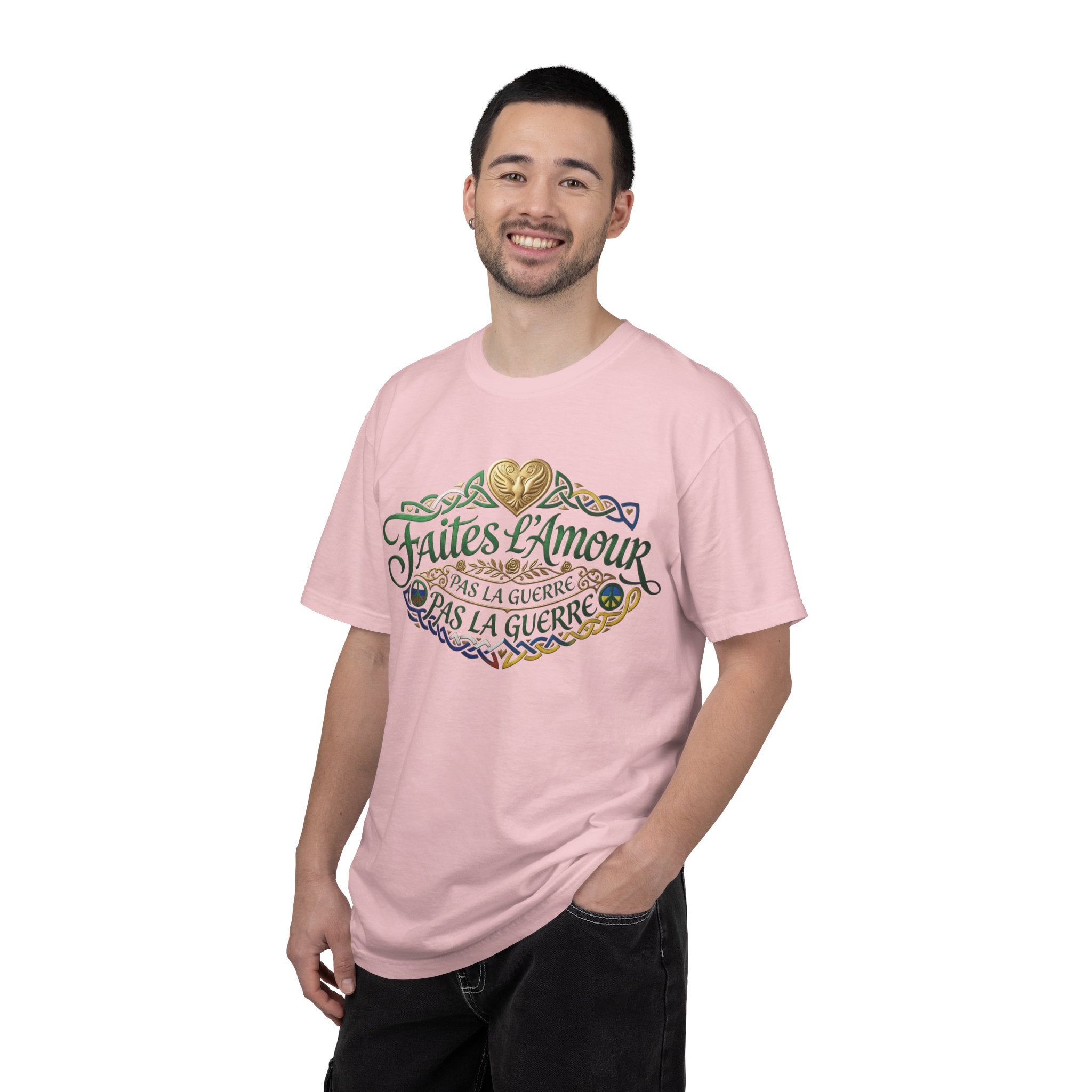 T-Shirt — Faites L'Amour Pas La Guerre Floral Script Graphic Tee