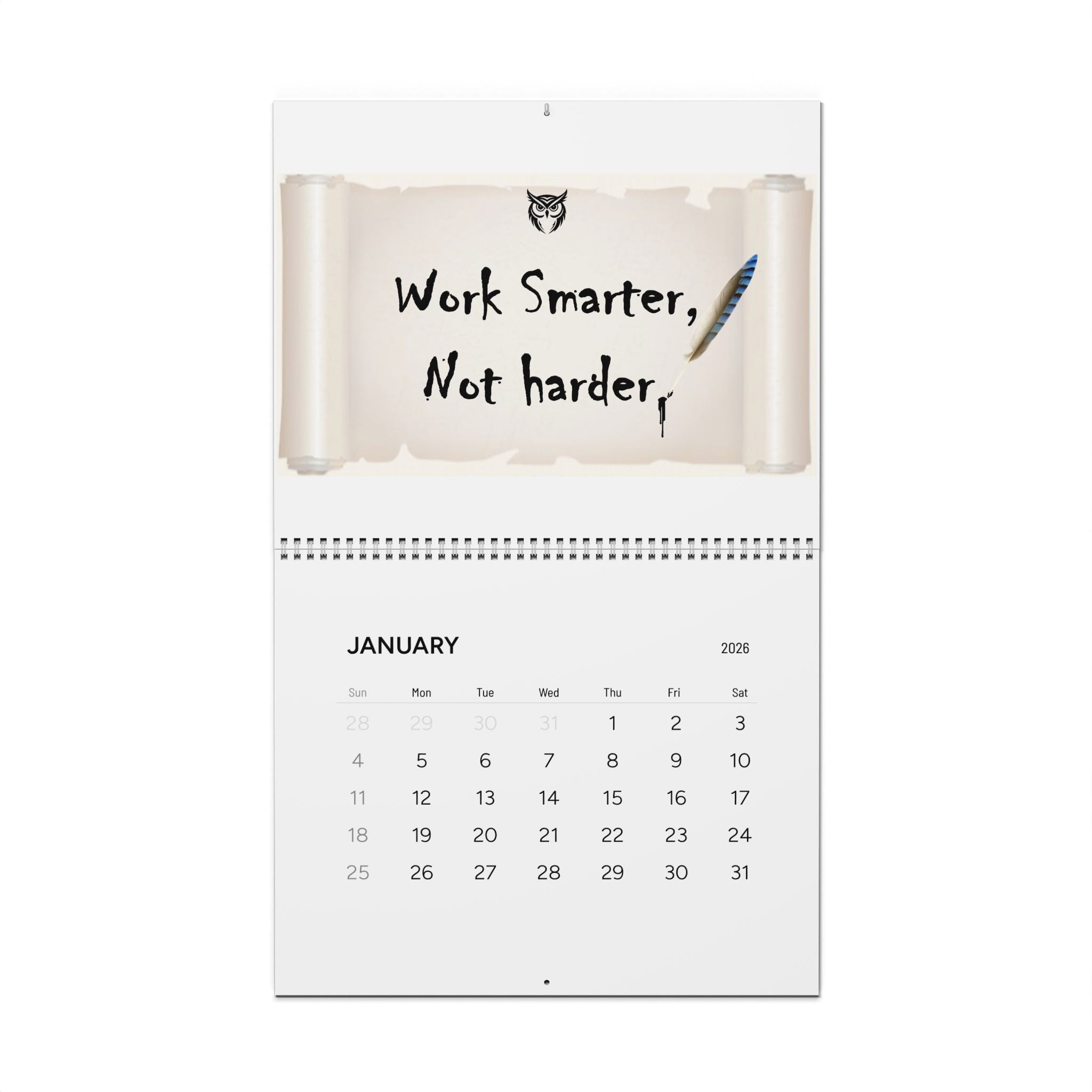 2026 Minimal Wall Calendar — Clean Monthly Planner