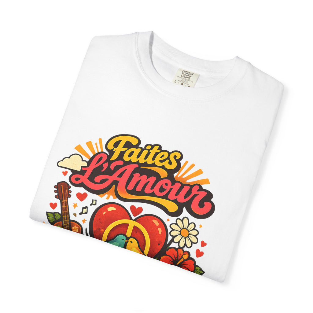 T-Shirt — Faites L'Amour Pas La Guerre Retro Peace Floral Design