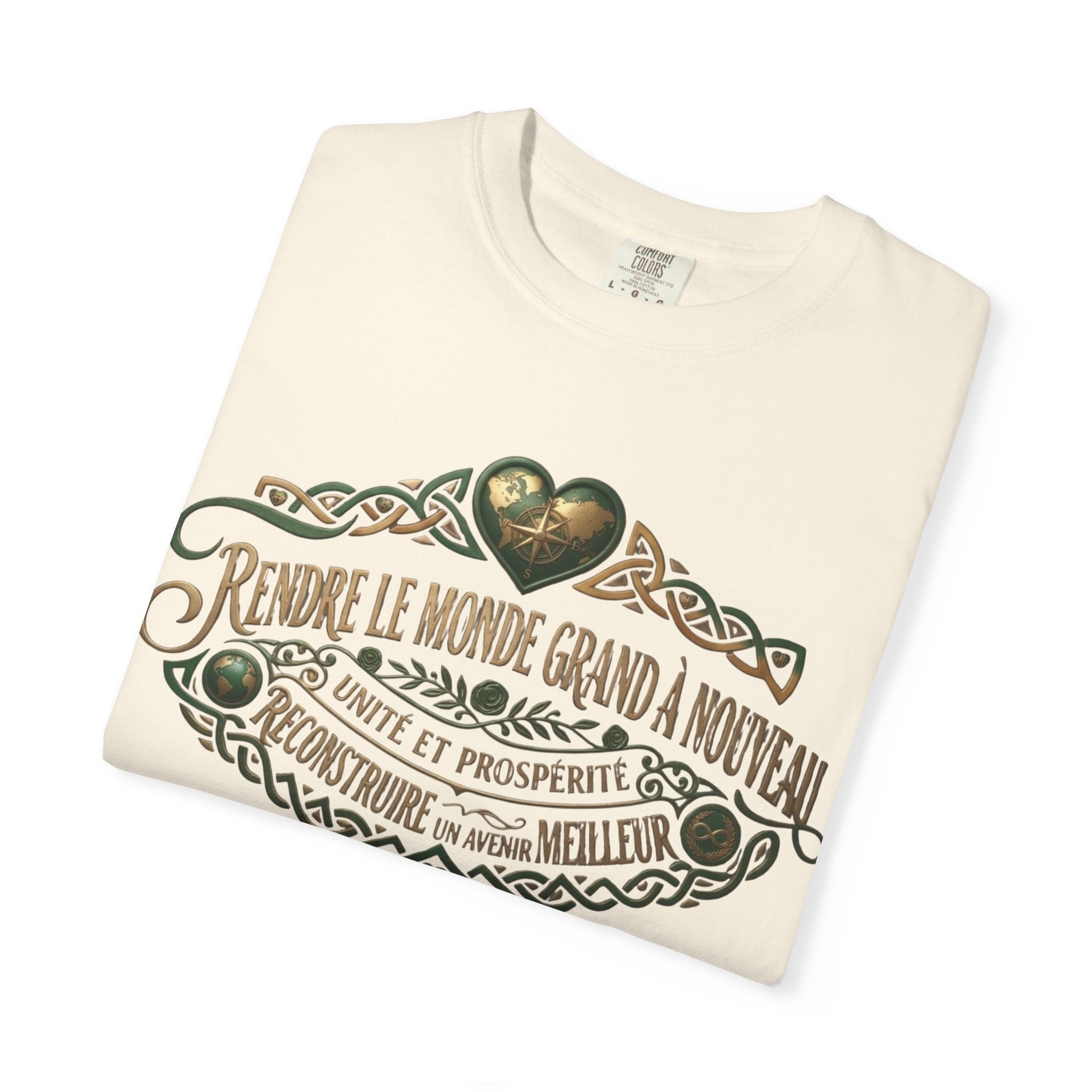 French Blessing T-Shirt — "Rendre le monde grand à nouveau" Vintage Heart Design