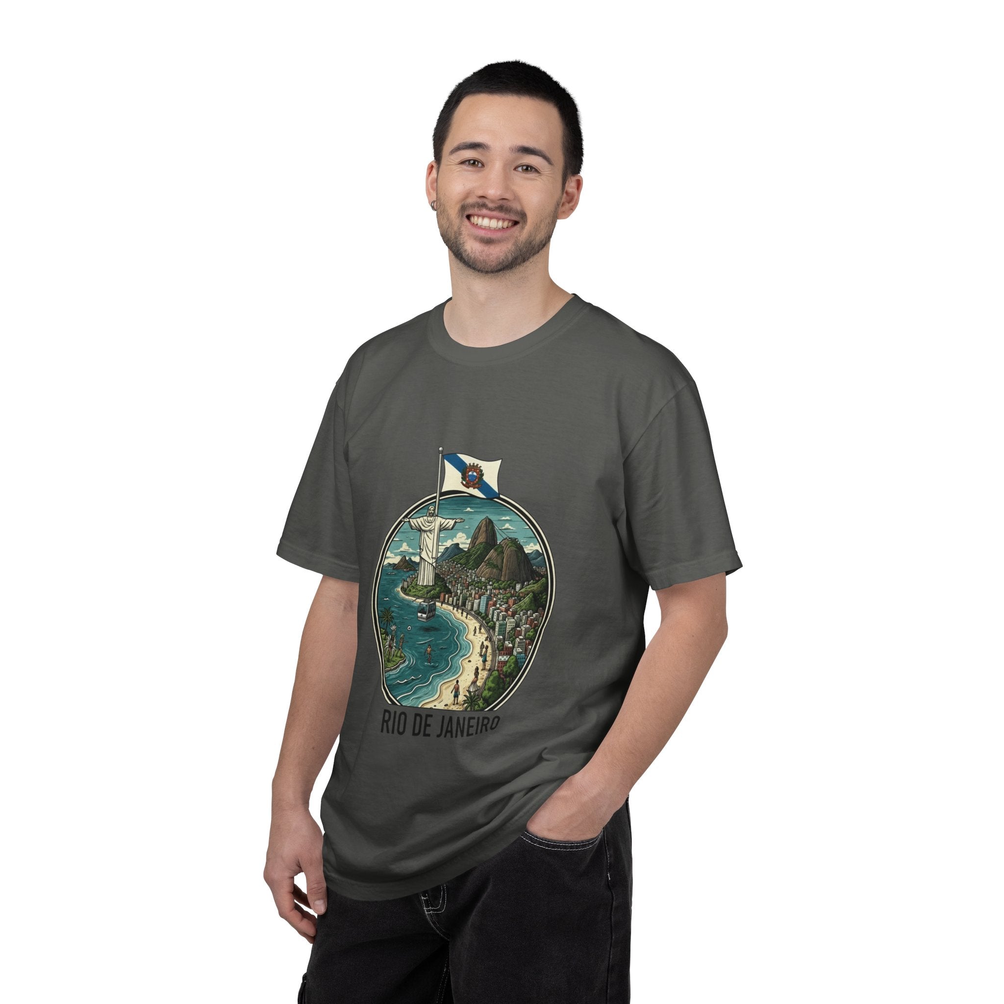 Rio de Janeiro Vintage Travel T-Shirt — Copacabana & Christ the Redeemer Graphic