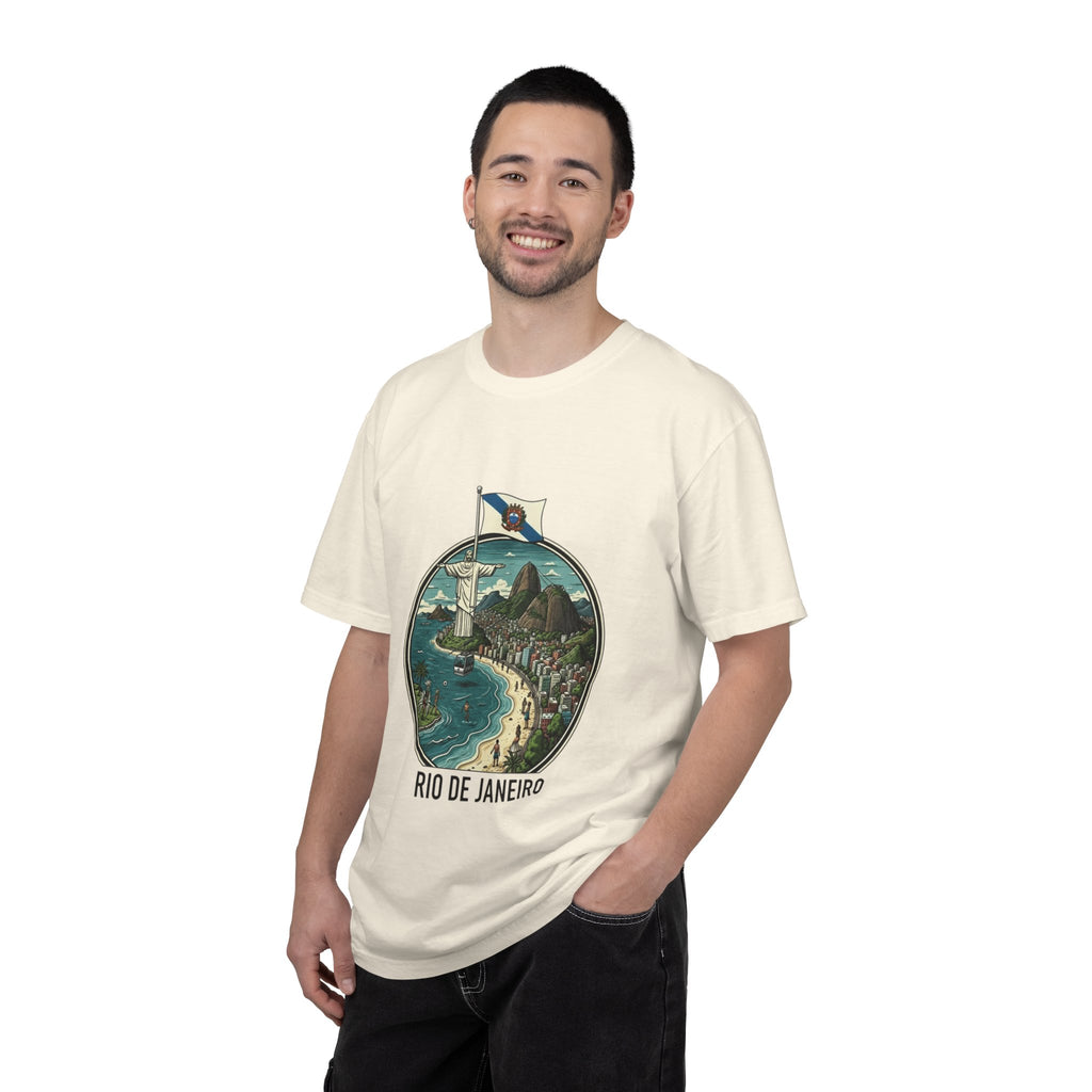 Rio de Janeiro Vintage Travel T-Shirt — Copacabana & Christ the Redeemer Graphic
