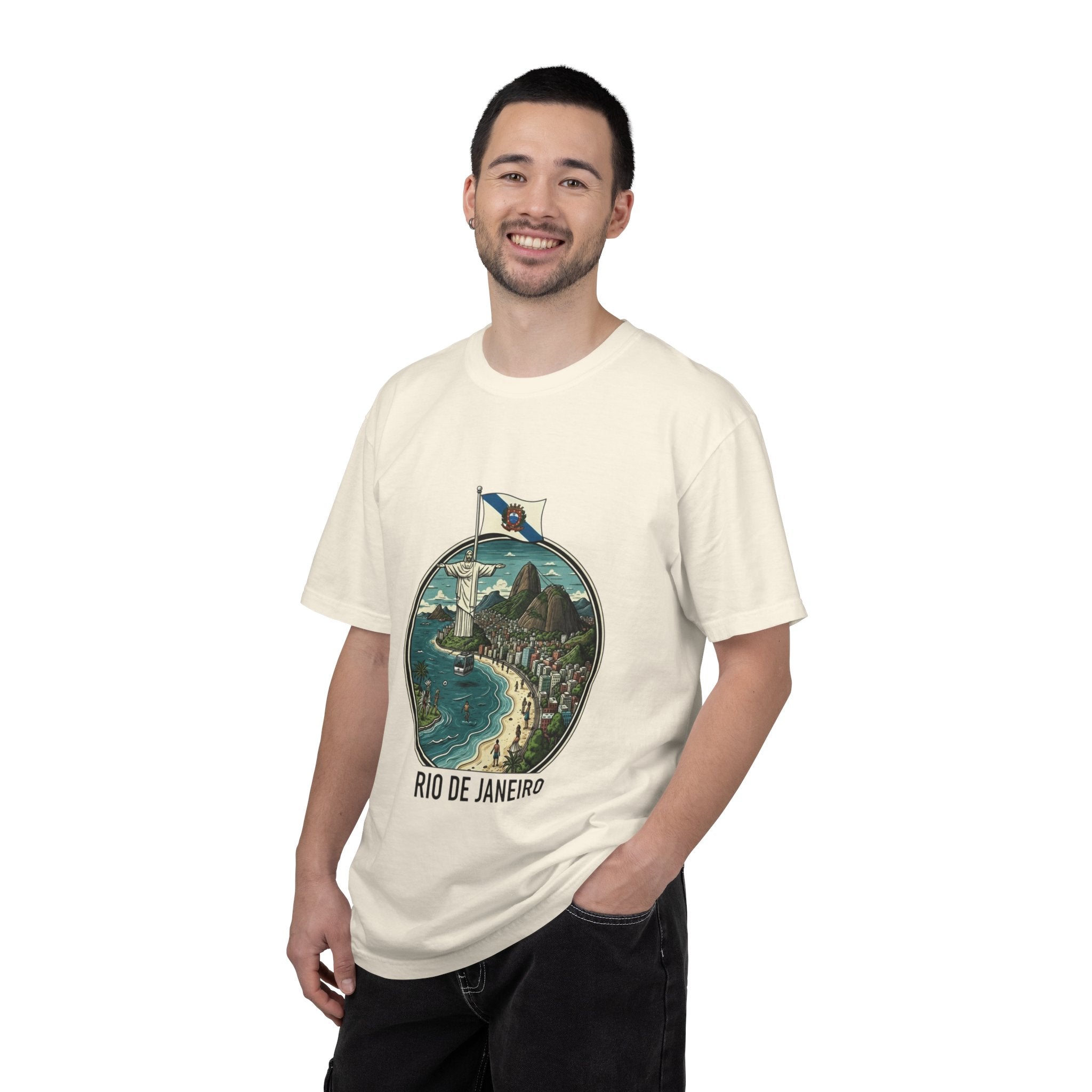 Rio de Janeiro Vintage Travel T-Shirt — Copacabana & Christ the Redeemer Graphic