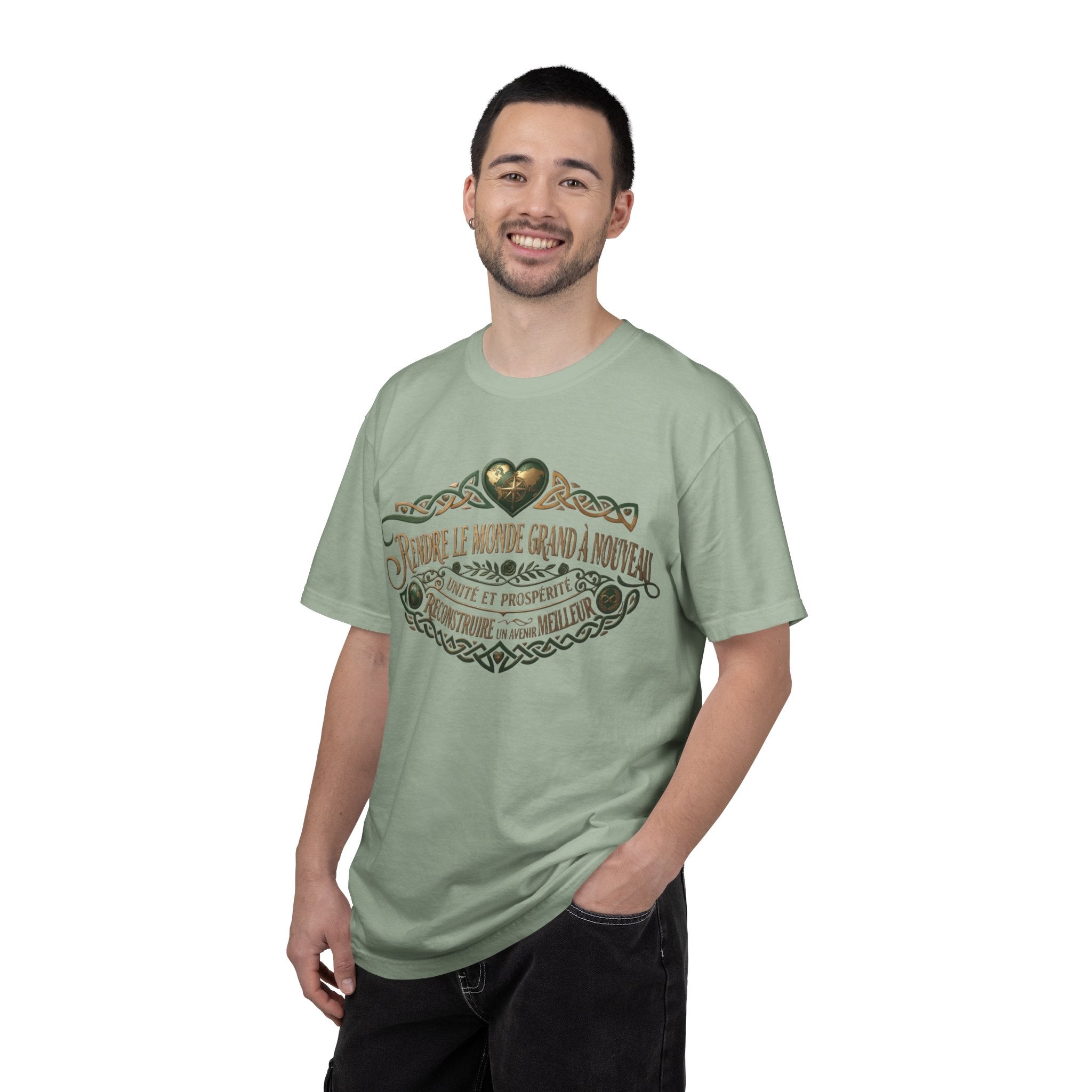 French Blessing T-Shirt — "Rendre le monde grand à nouveau" Vintage Heart Design