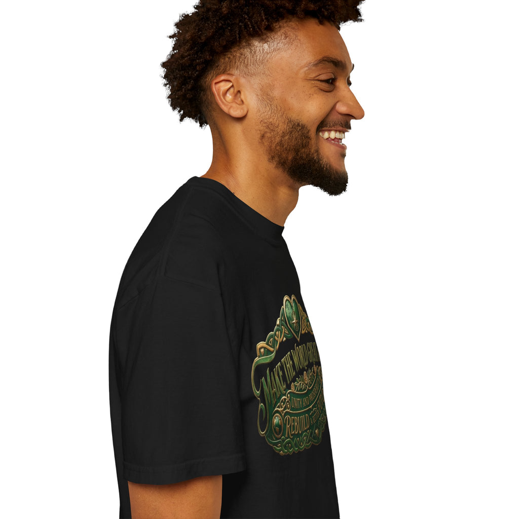 T-Shirt — 'Make the World Great Again' Vintage Green Crest Tee