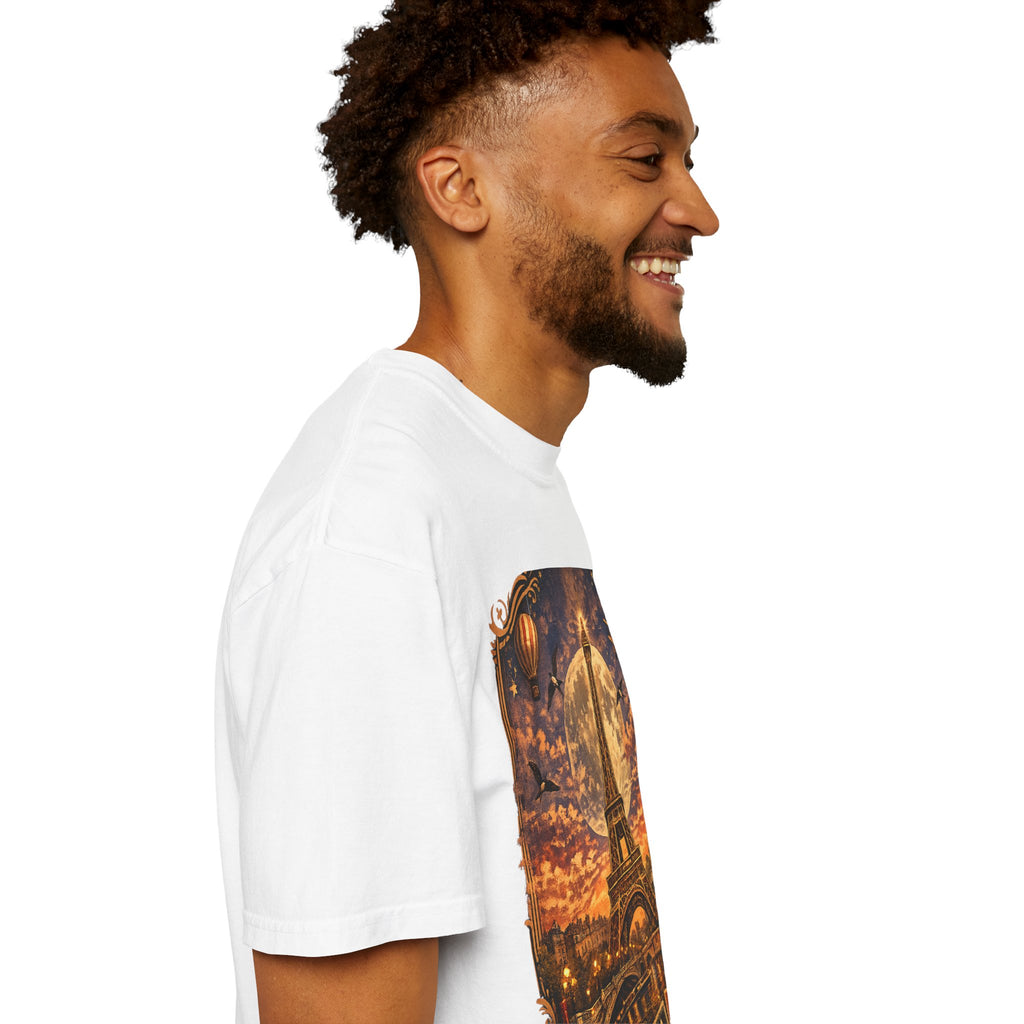Eiffel Tower Paris Vintage Travel T-Shirt — Moonlit Scenic Souvenir Tee