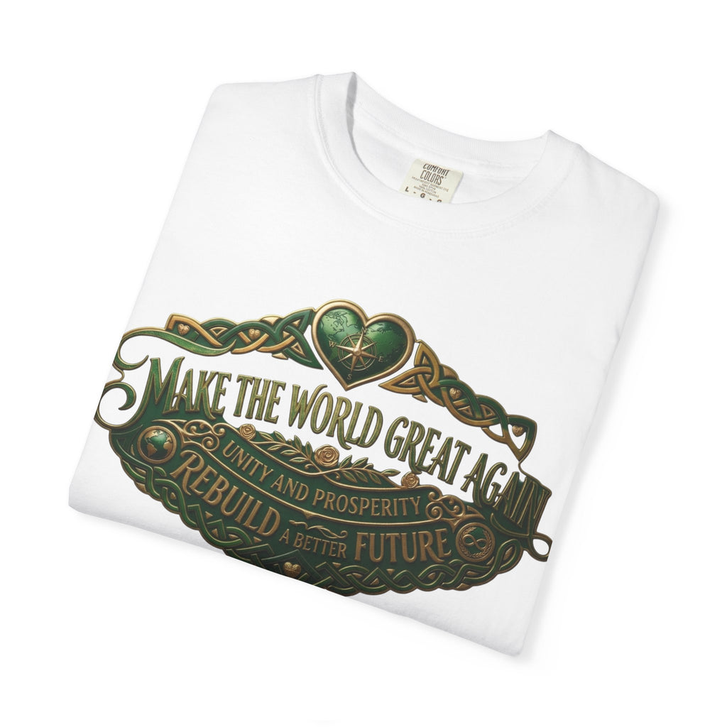 T-Shirt — 'Make the World Great Again' Vintage Green Crest Tee