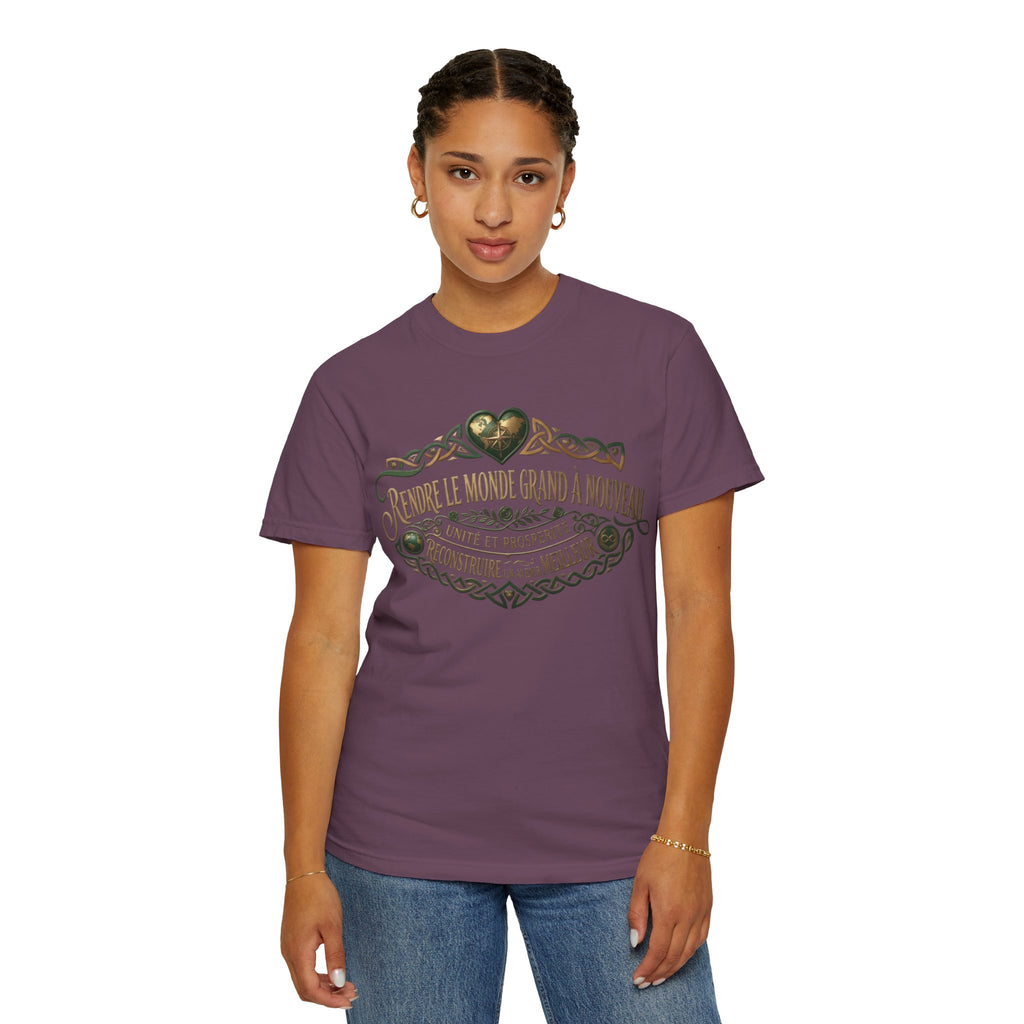 French Blessing T-Shirt — "Rendre le monde grand à nouveau" Vintage Heart Design