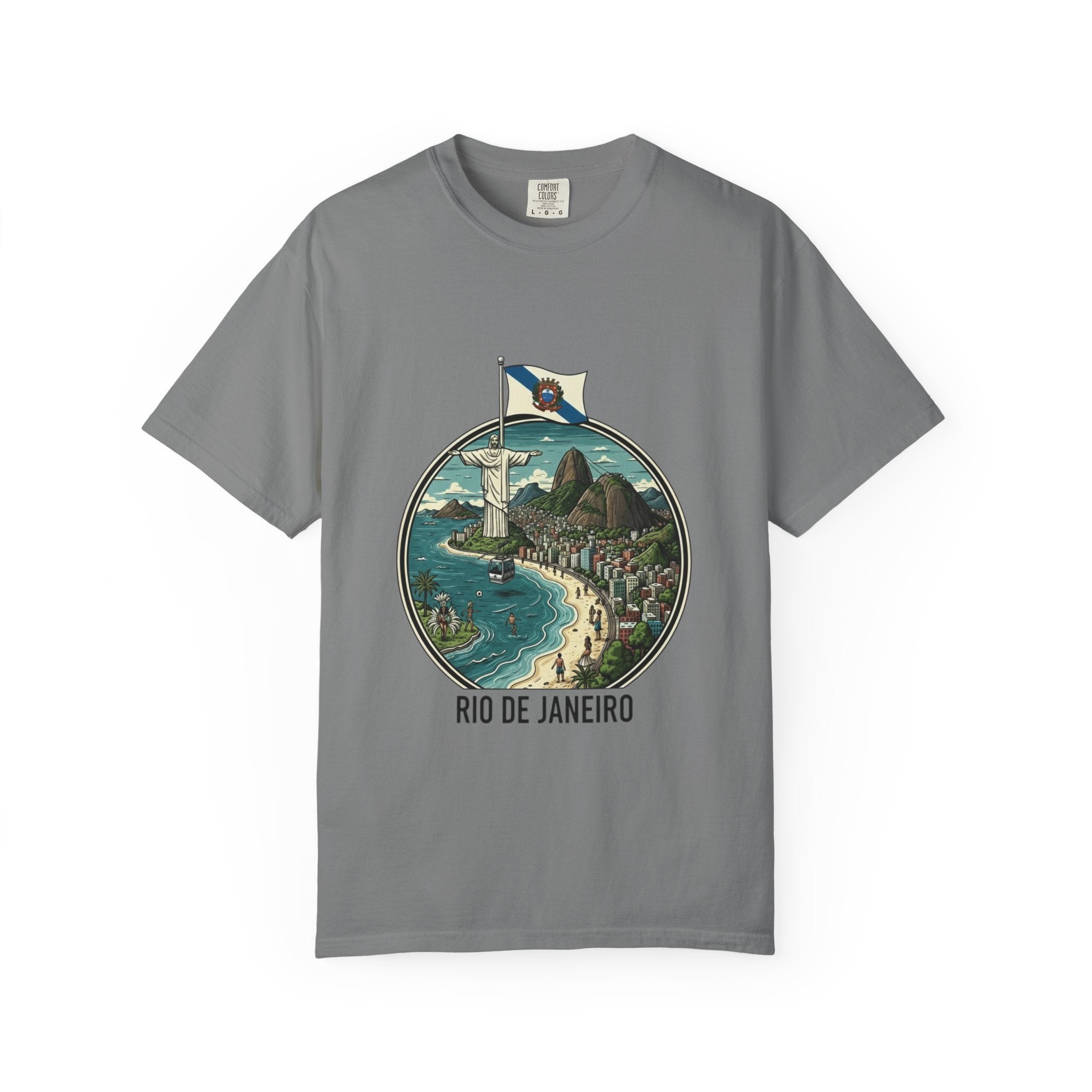 Rio de Janeiro Vintage Travel T-Shirt — Copacabana & Christ the Redeemer Graphic