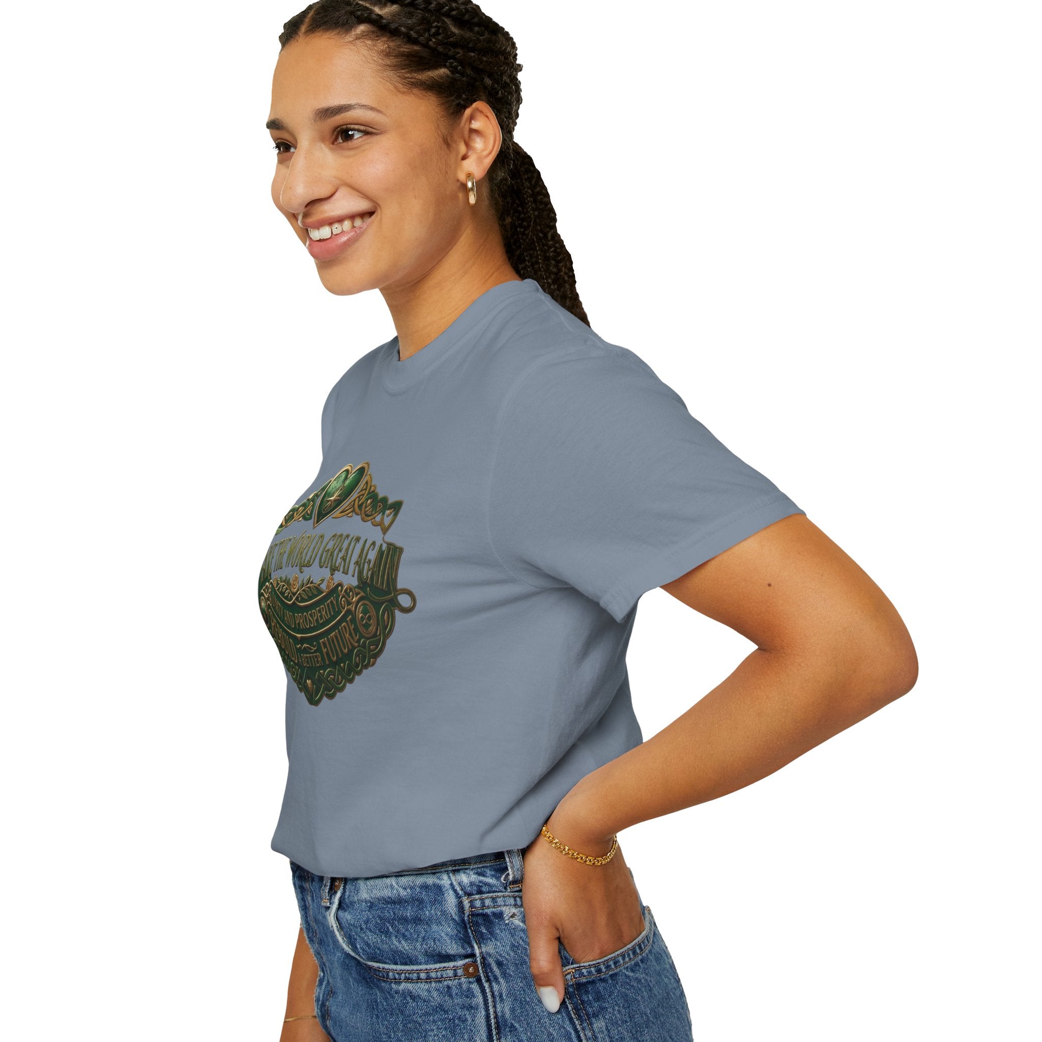T-Shirt — 'Make the World Great Again' Vintage Green Crest Tee