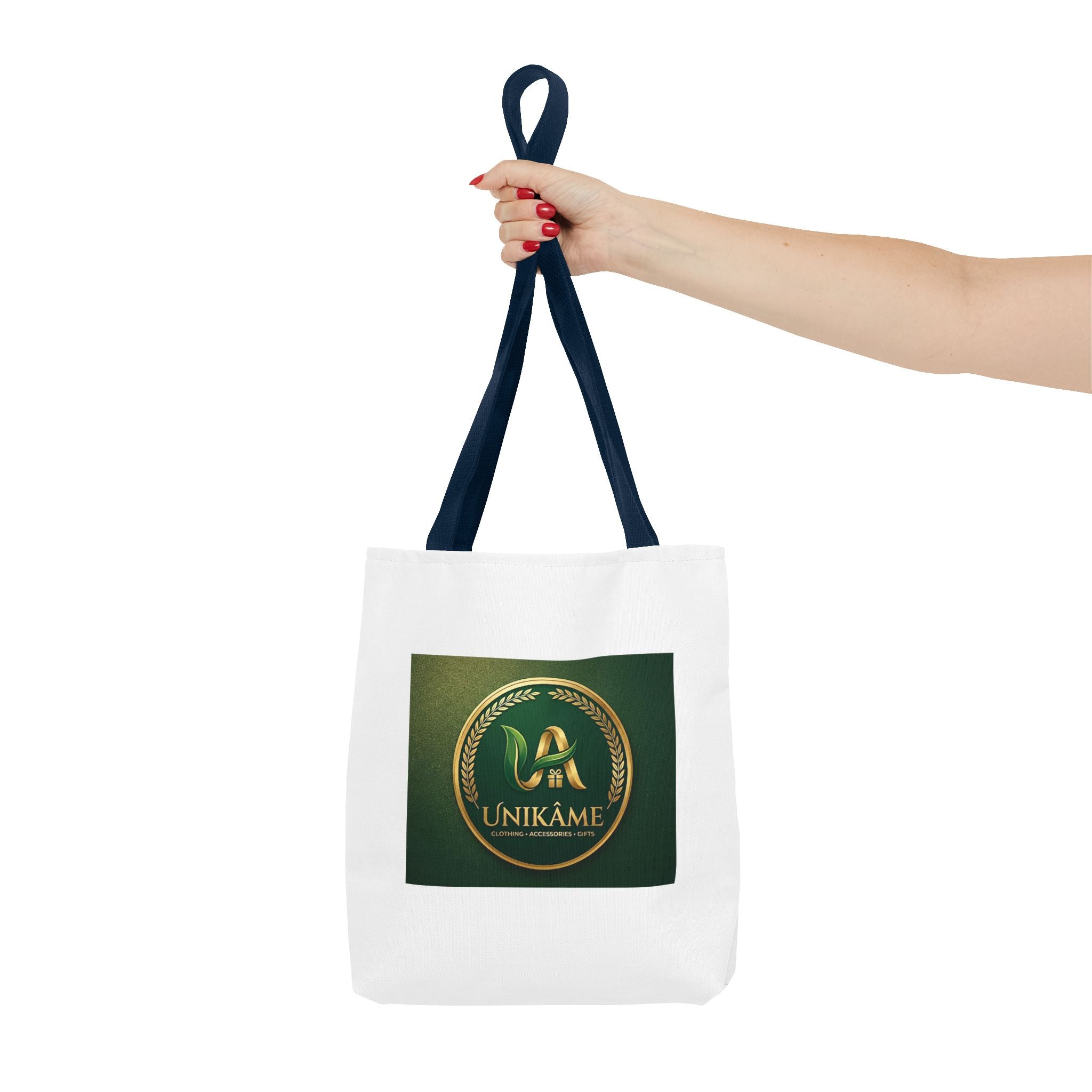 حقيبة تسوق يونيكام بشعار ذهبي - طباعة شعار أخضر بالكامل 