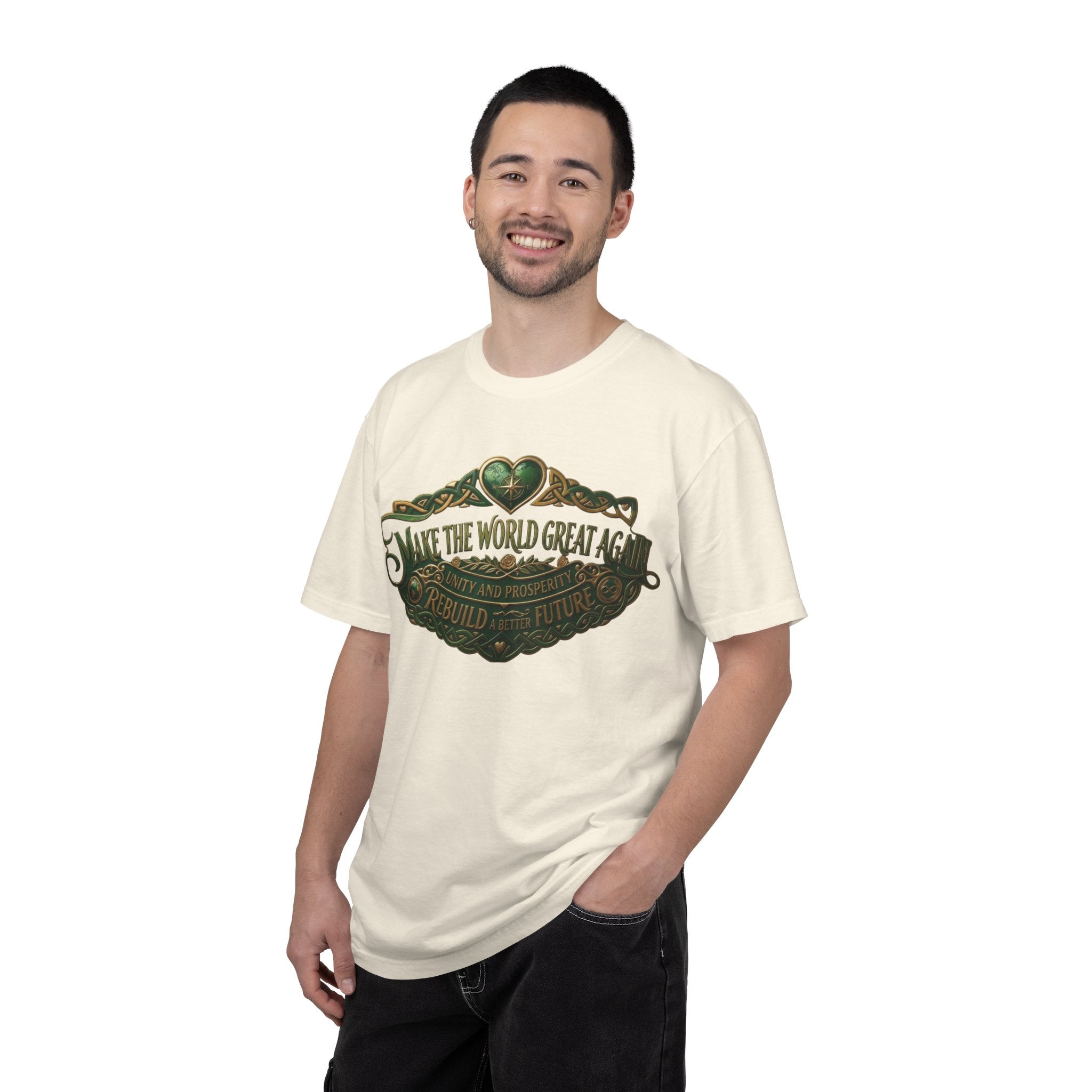 T-Shirt — 'Make the World Great Again' Vintage Green Crest Tee