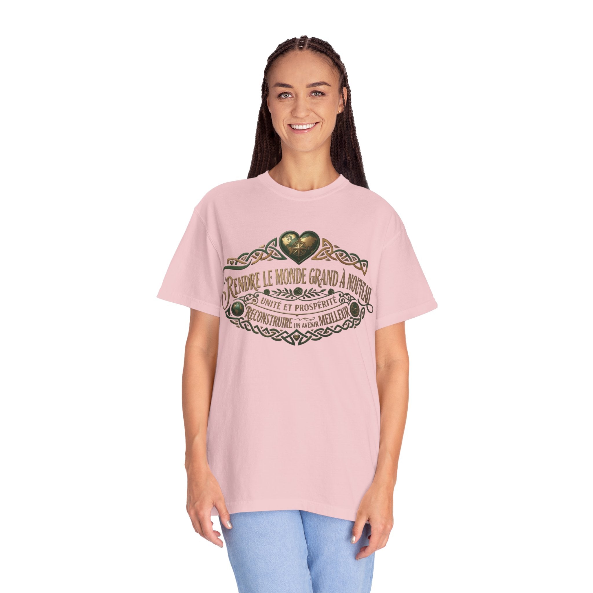 French Blessing T-Shirt — "Rendre le monde grand à nouveau" Vintage Heart Design
